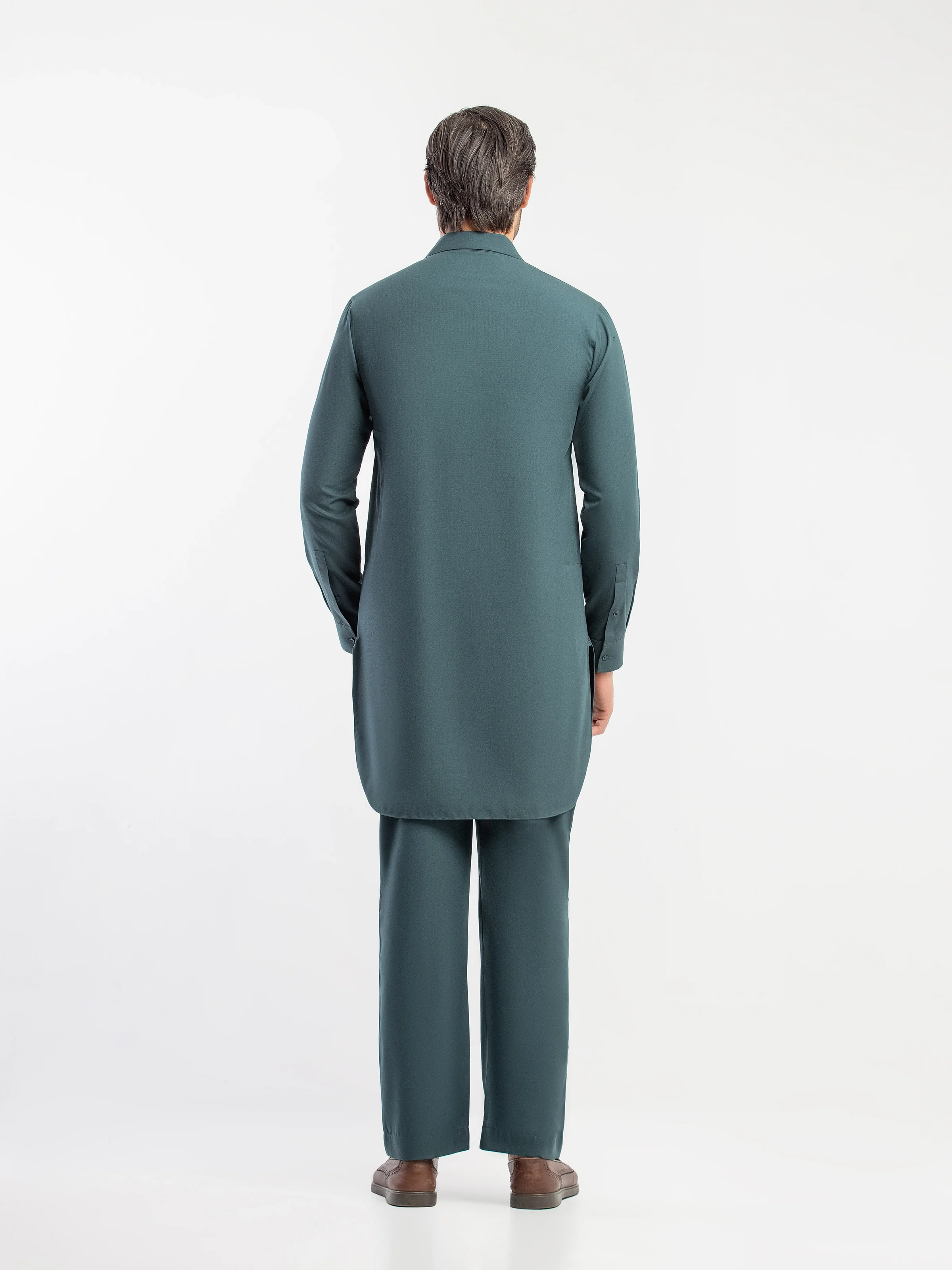 Men's Teal Green Kurta Pajama - EMTKPT5-095 - Image 5