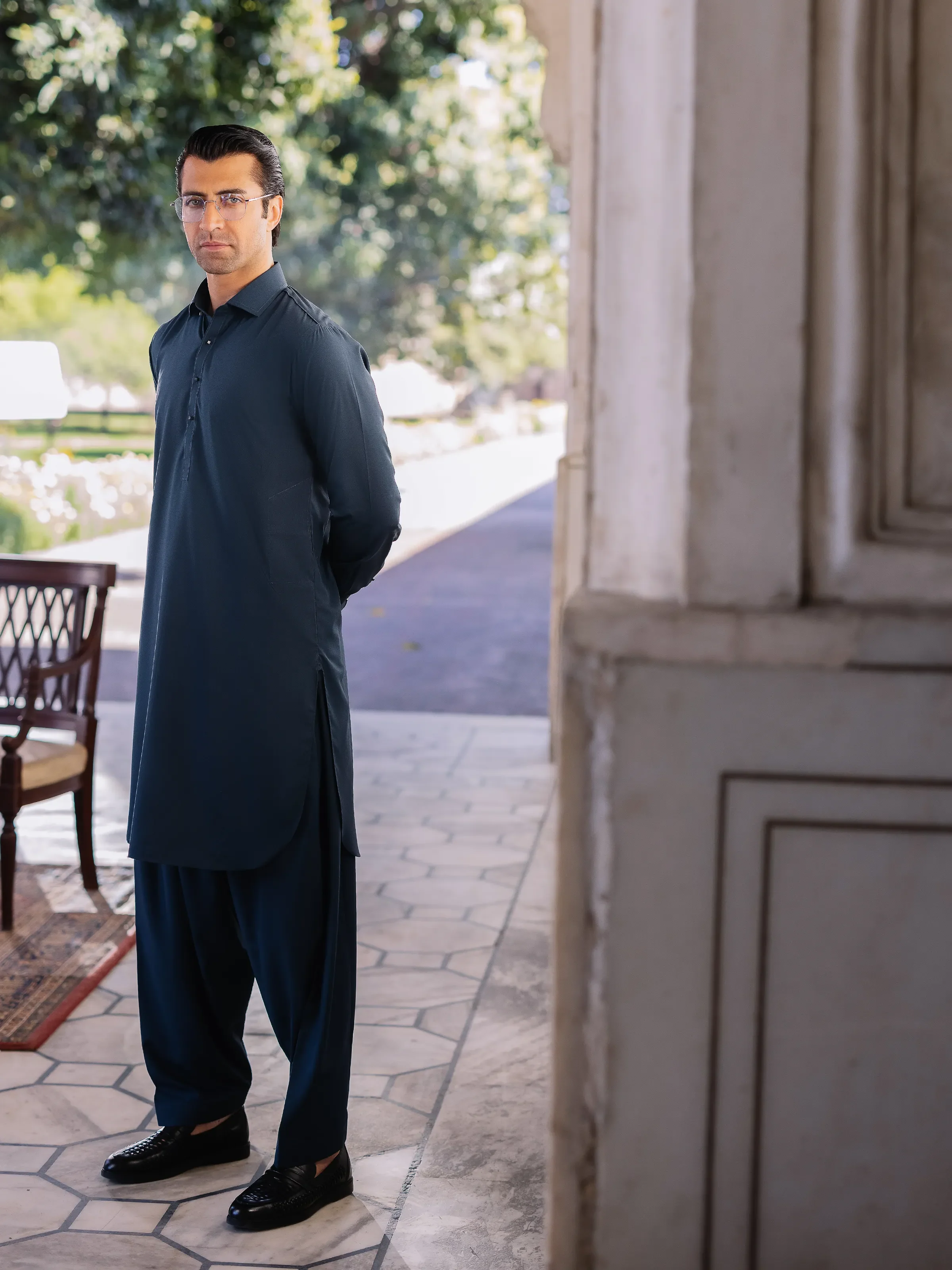 Men's Teal Green Shalwar Kameez - EMTKST5-99517 - Image 6