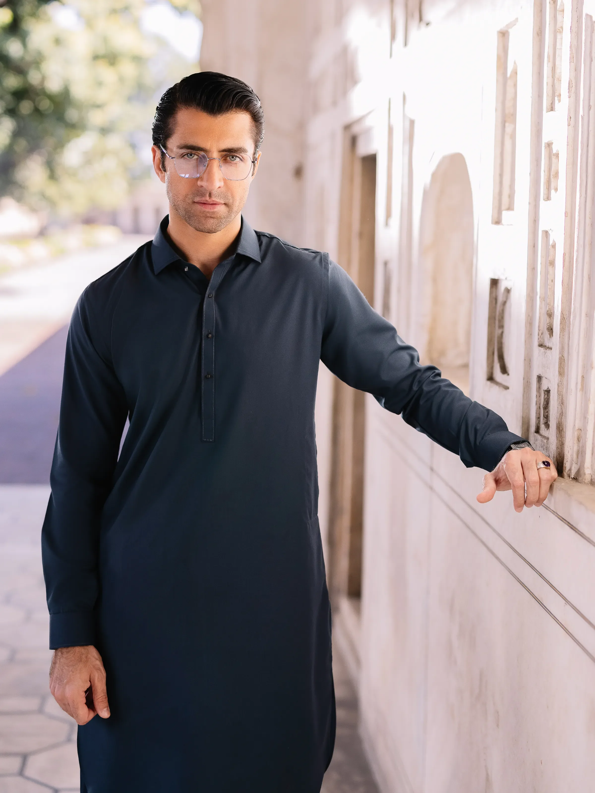 Men's Teal Green Shalwar Kameez - EMTKST5-99517 - Image 7