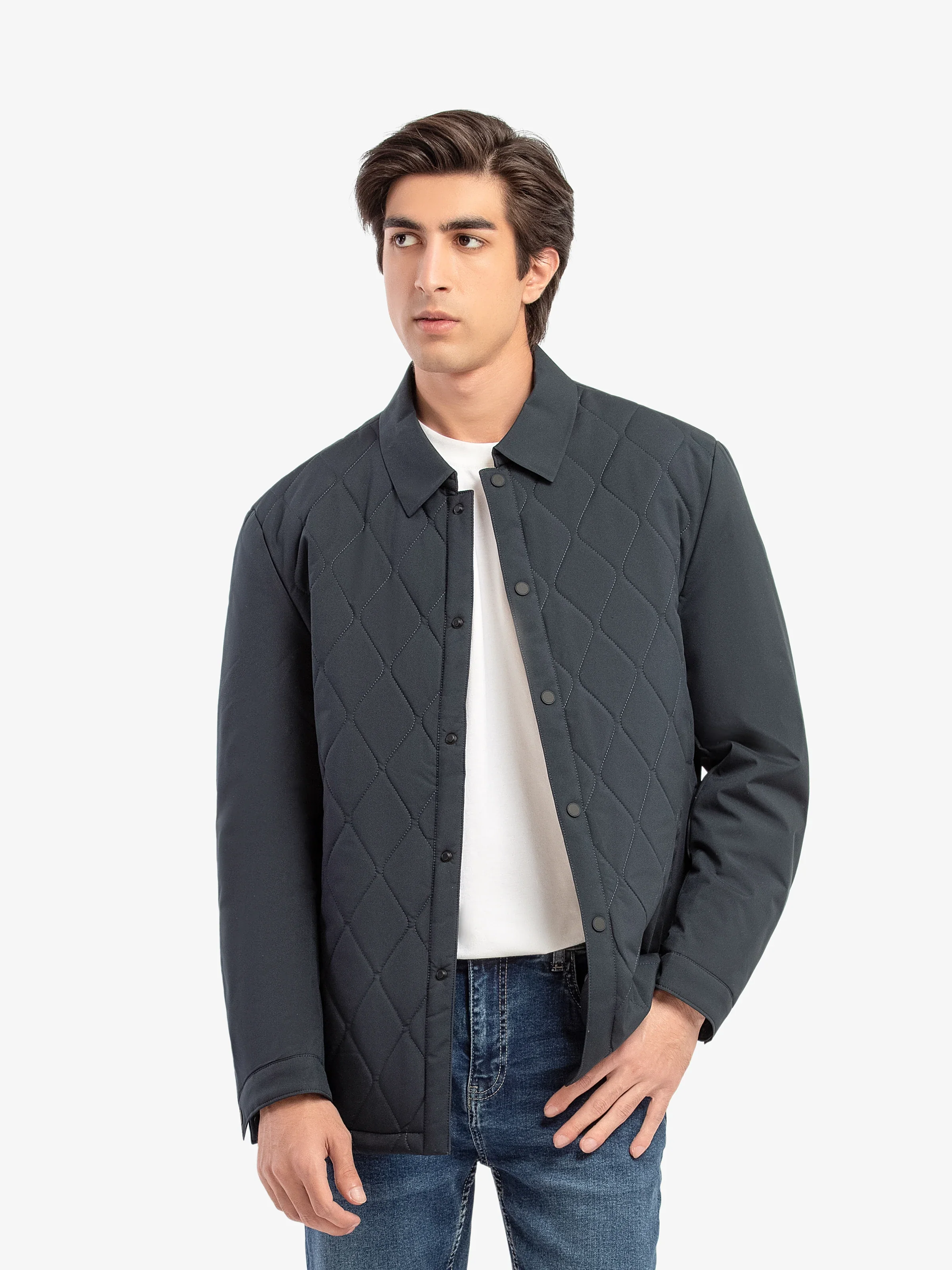 Men's Teal Green Shacket - EMTJS5-003