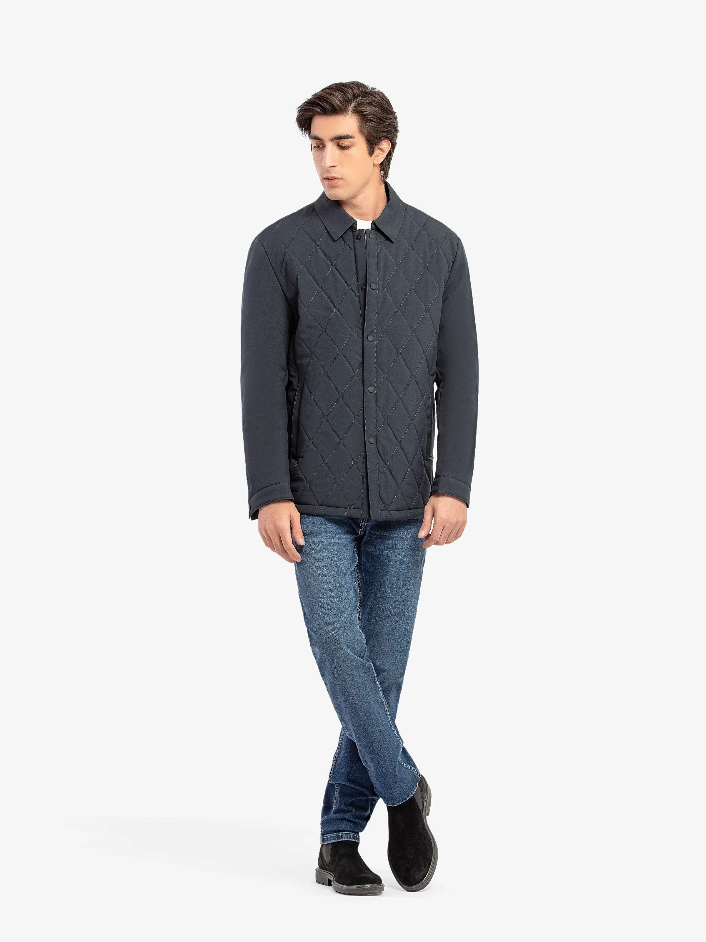 Men's Teal Green Shacket - EMTJS5-003 - Image 2