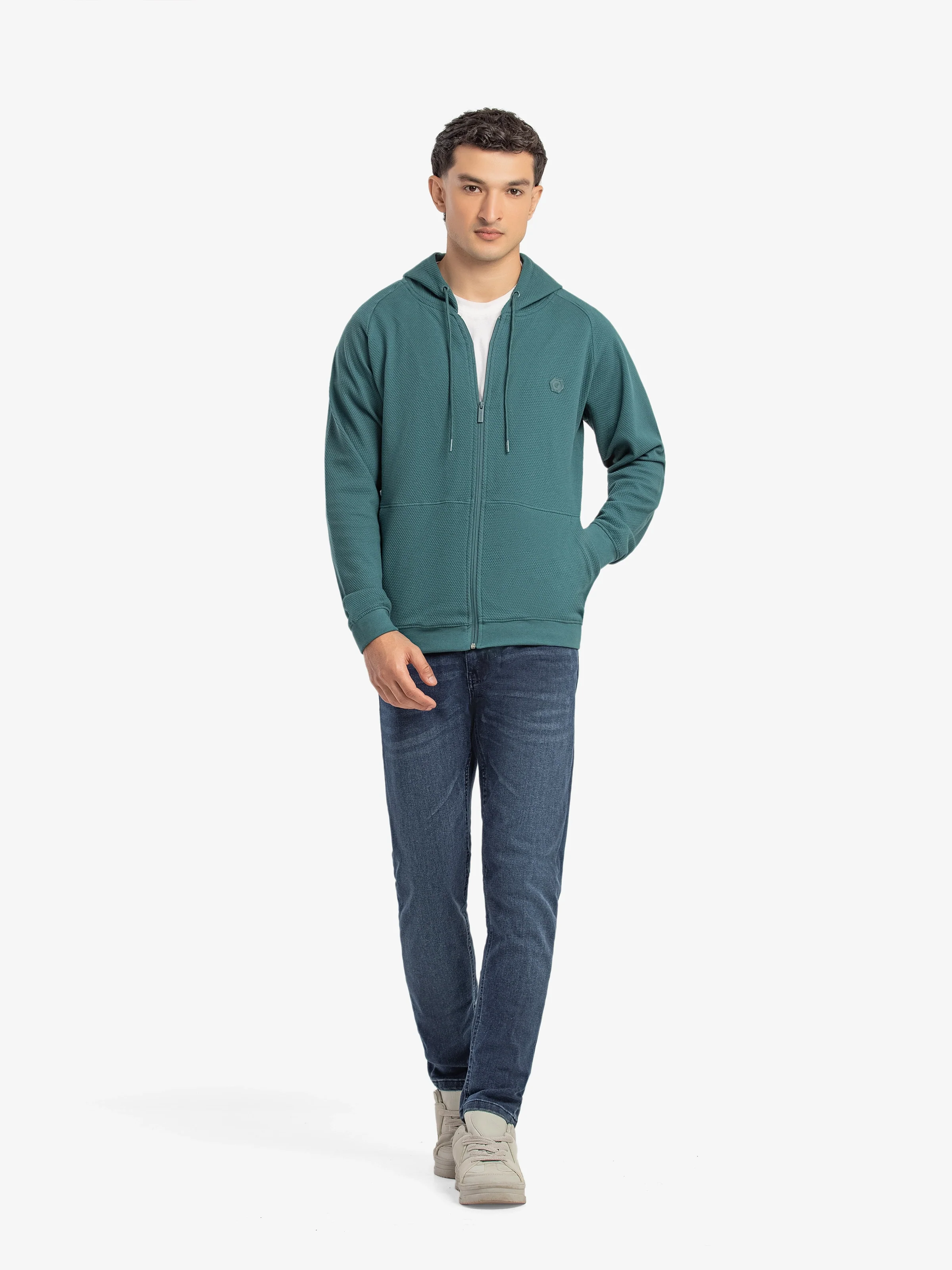 Men's Teal Hoodie - EMTH5-006 - Image 2
