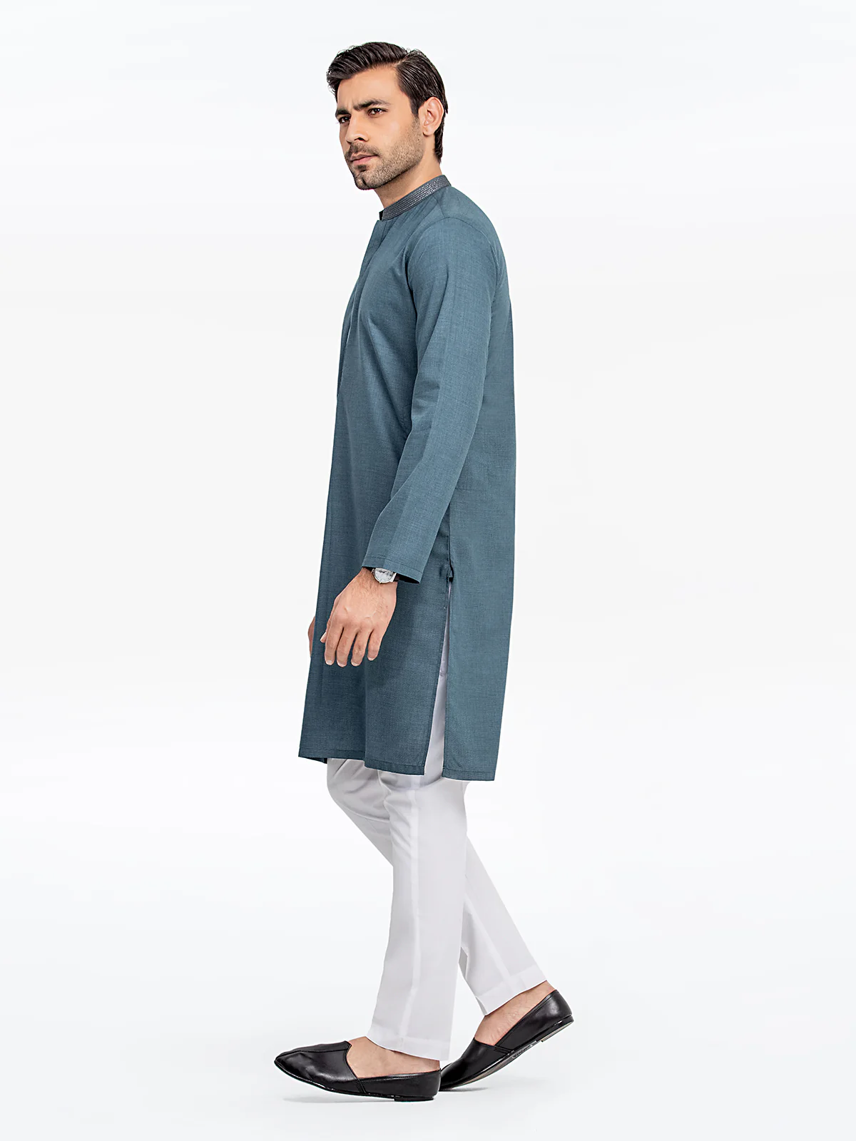 Men's Teal Kurta - EMTK24S-99430 - Image 4