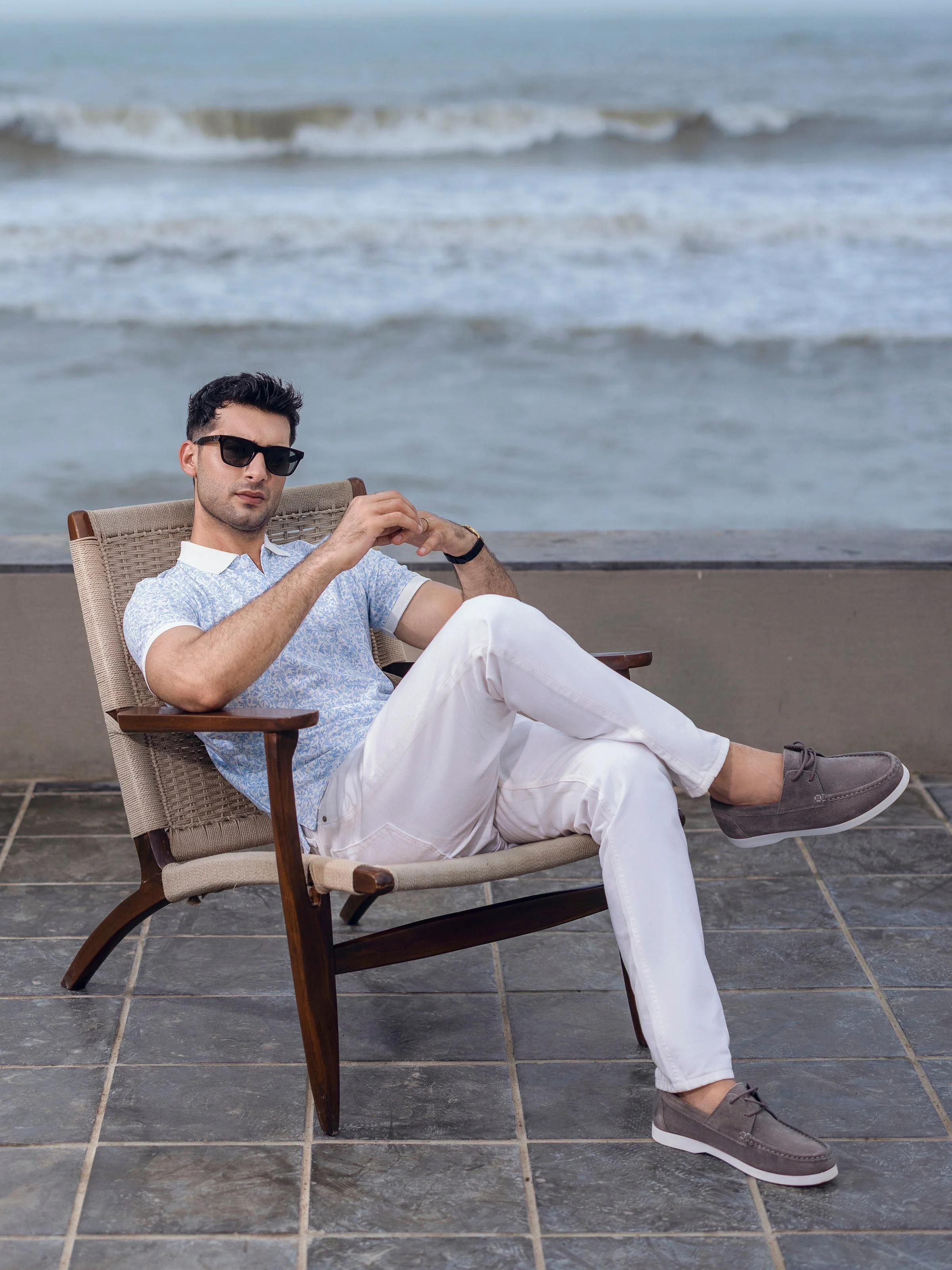Men's White & Blue Polo Shirt - EMTPS5-003 - Image 3