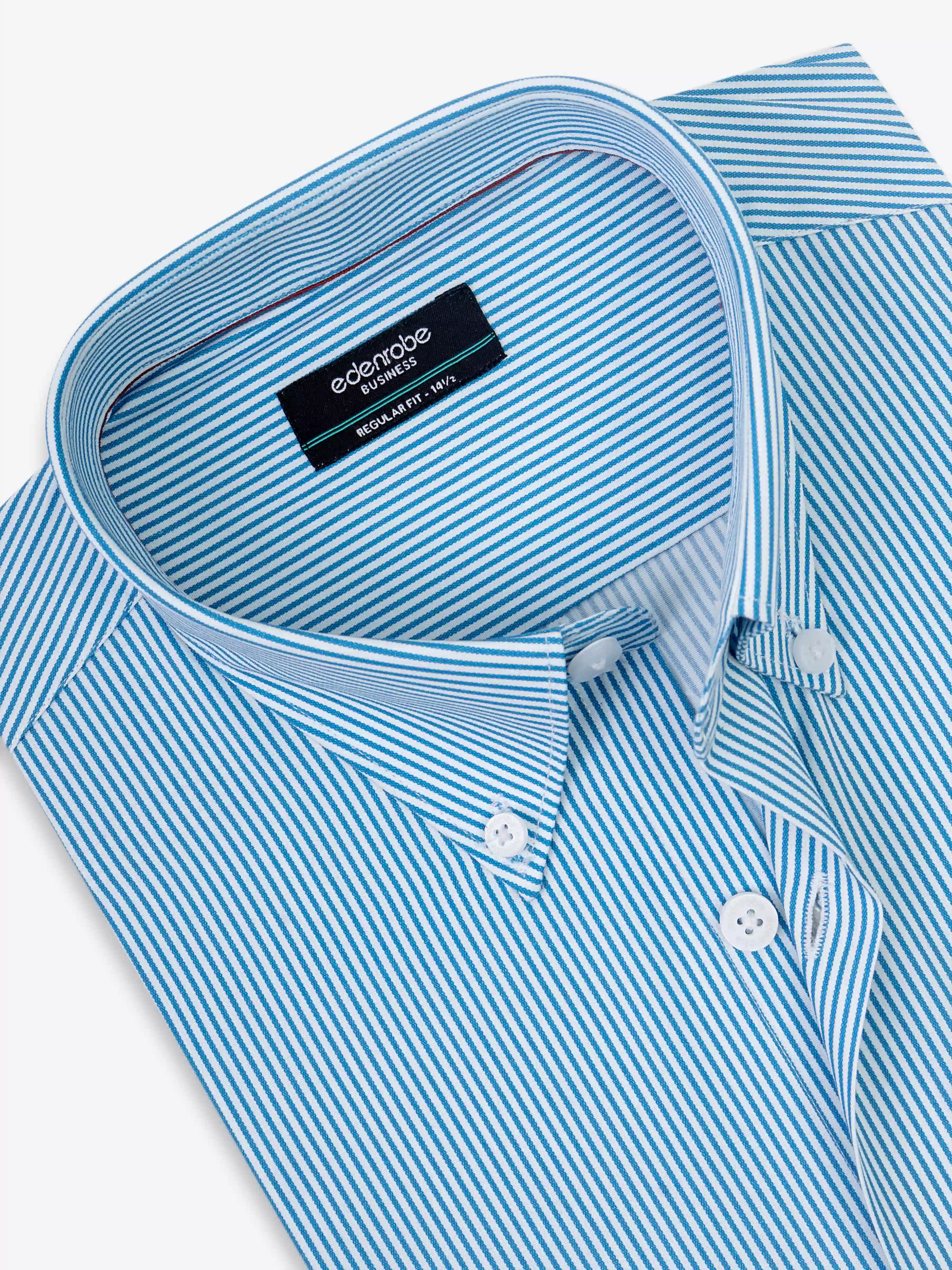 Men's White & Blue Shirt - EMTSB5-179 - Image 2