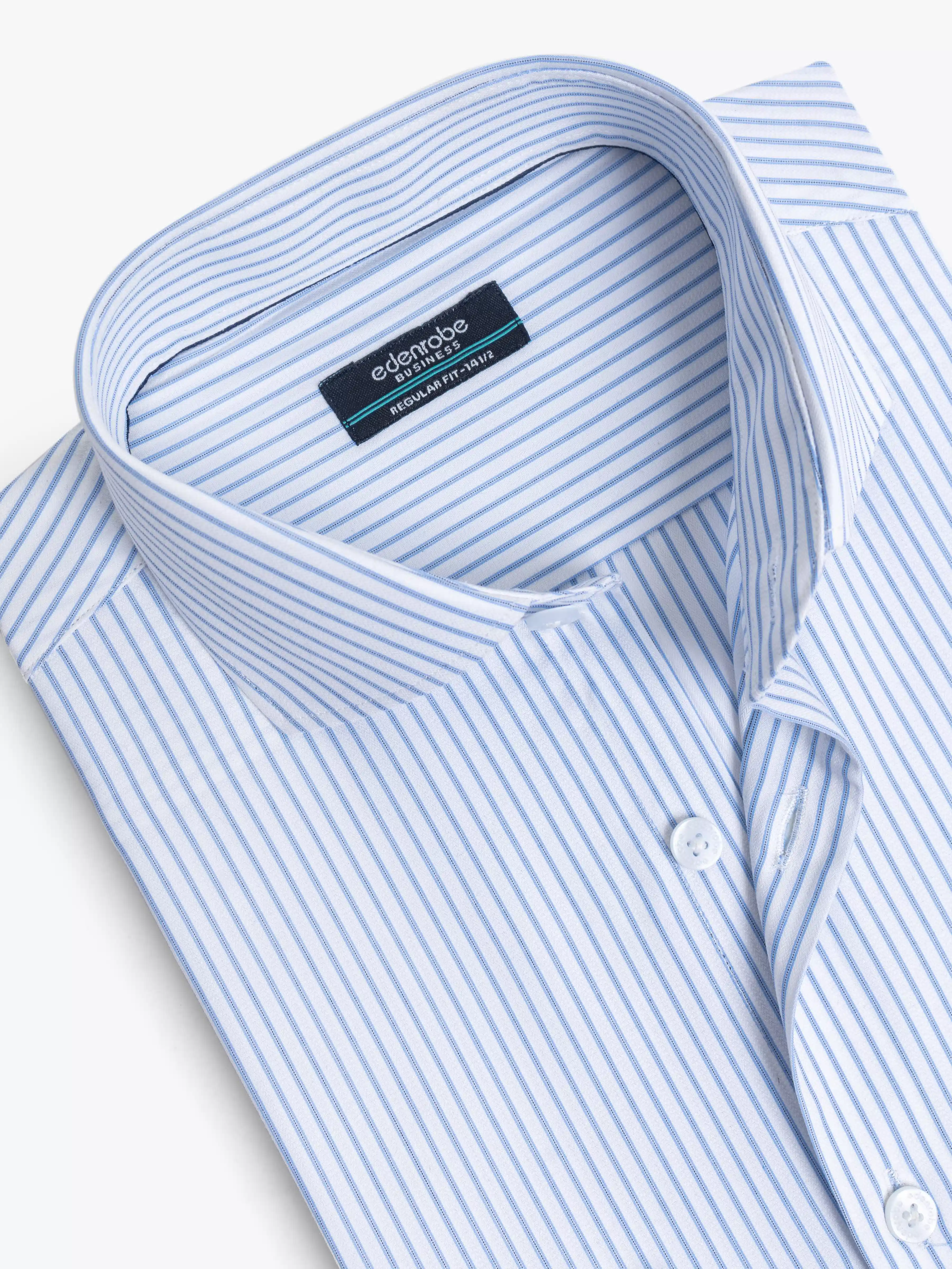 Men's White & Blue Shirt - EMTSB6-214 - Image 2