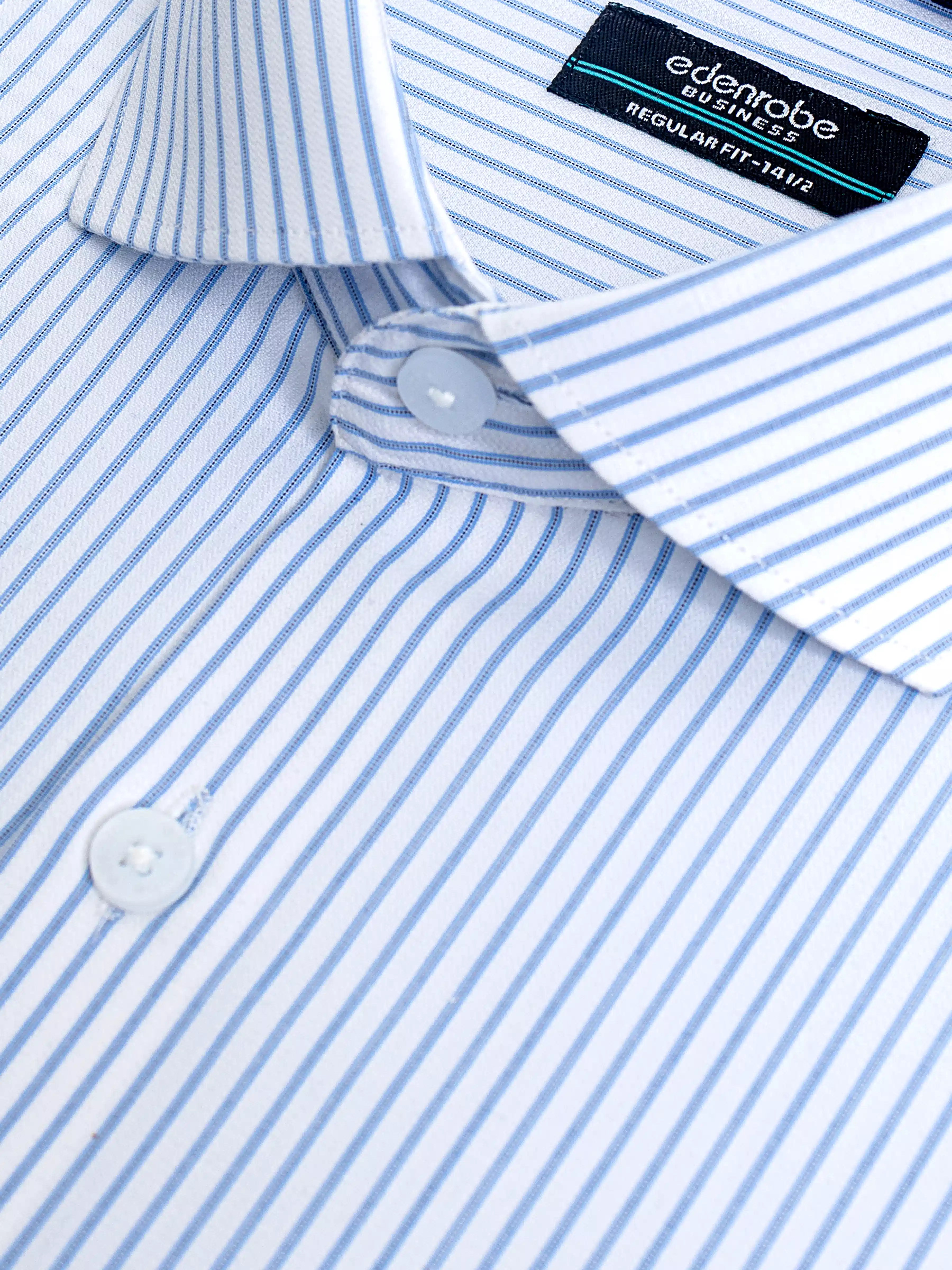Men's White & Blue Shirt - EMTSB6-214 - Image 3