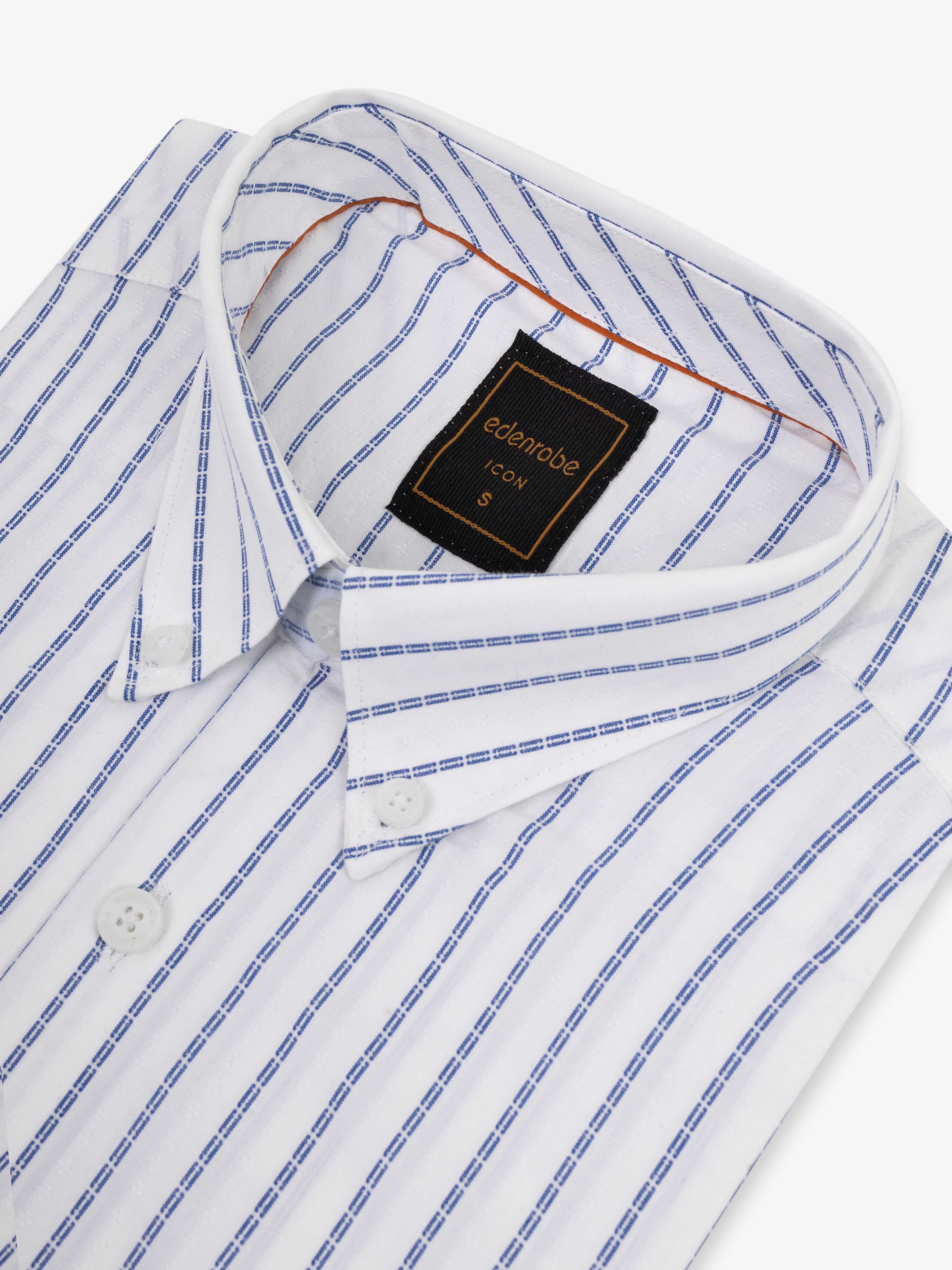Men's White & Blue Shirt - EMTSI5-50805 - Image 3