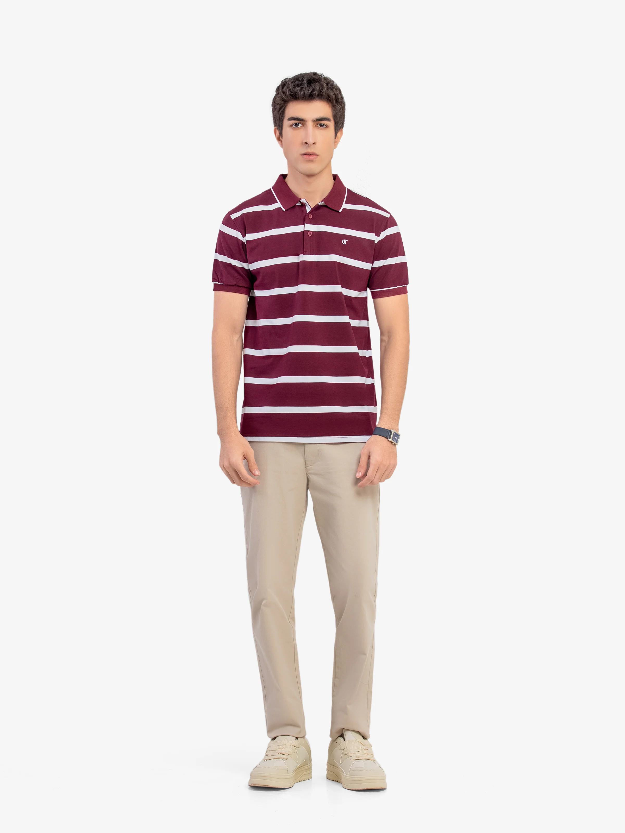 Men's Burgundy Polo Shirt - EMTPS5-102 - Image 2