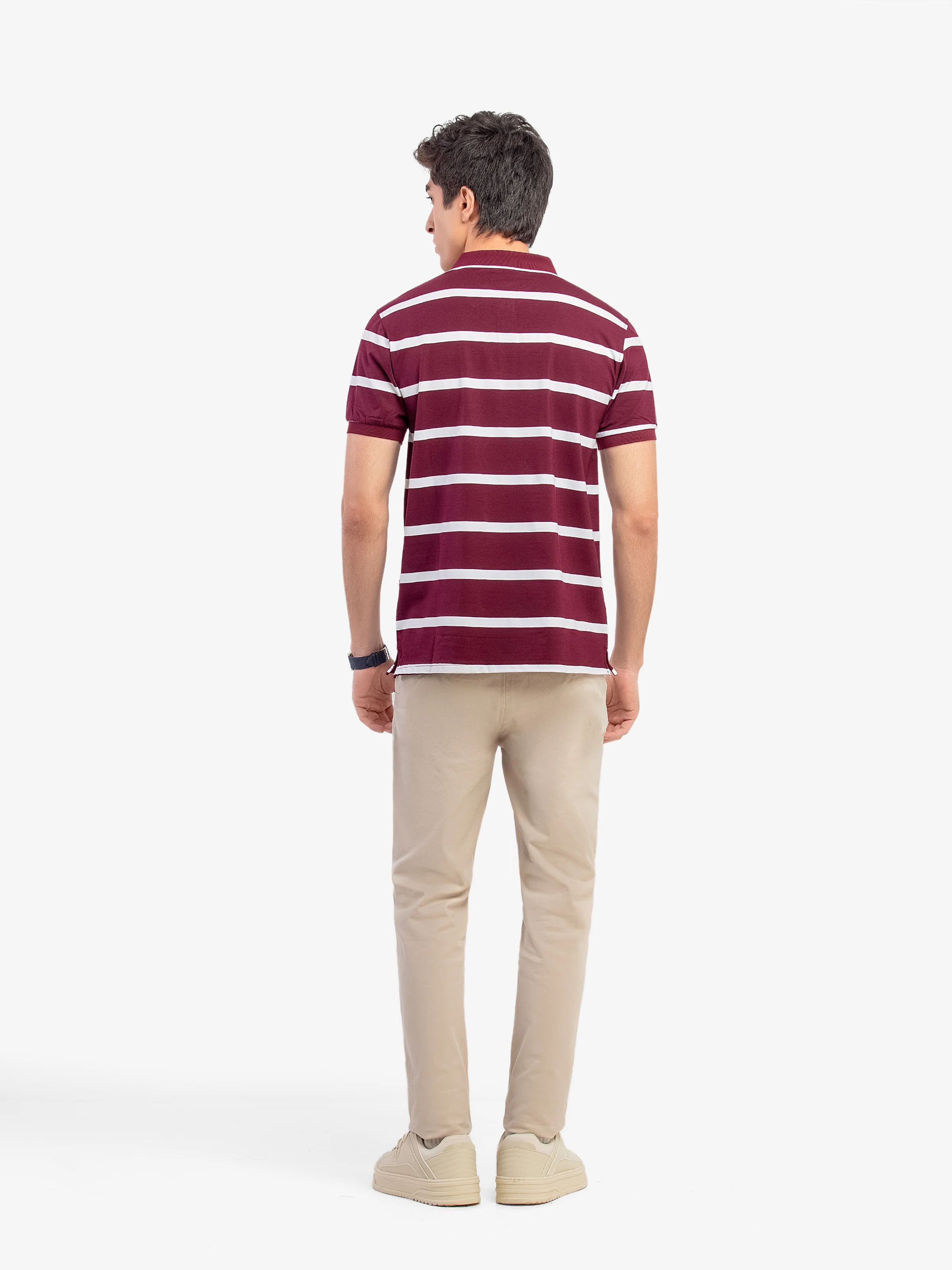 Men's Burgundy Polo Shirt - EMTPS5-102 - Image 4