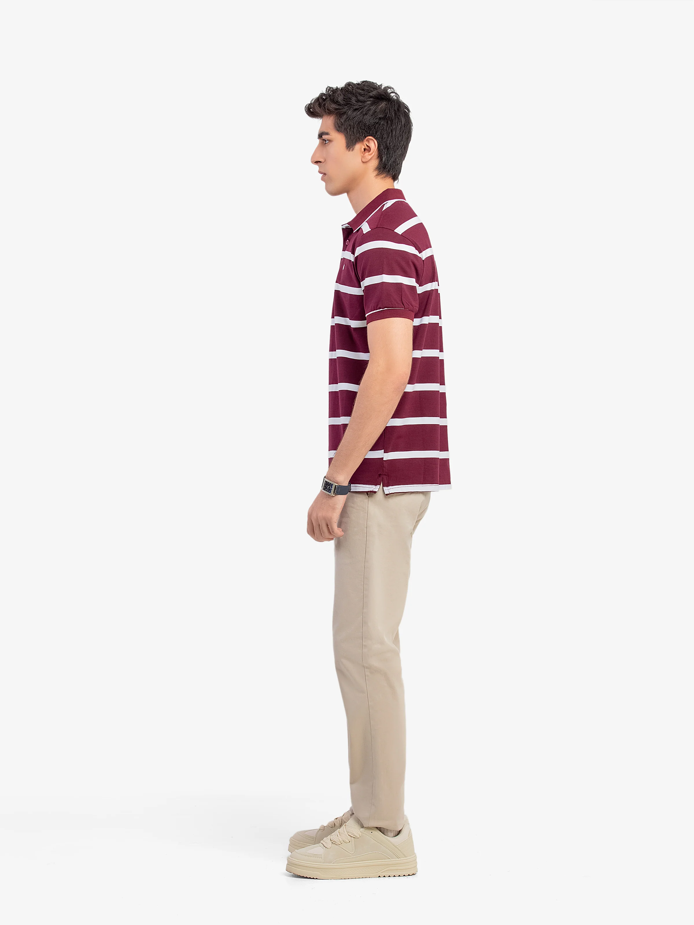 Men's Burgundy Polo Shirt - EMTPS5-102 - Image 5