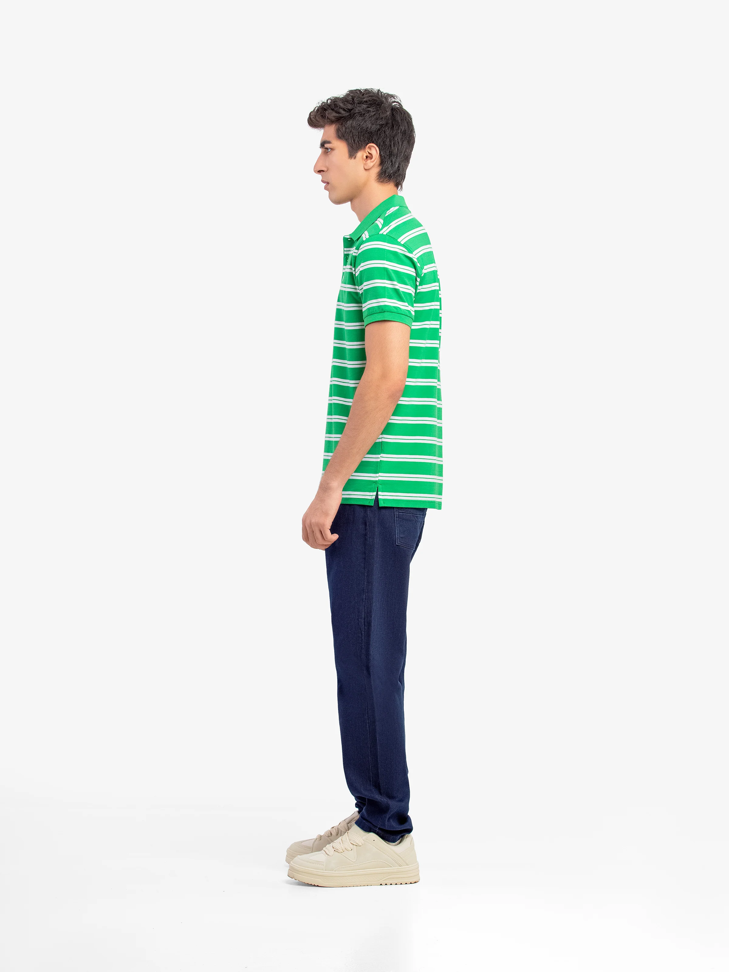 Men's White & Green Polo Shirt - EMTPS5-108 - Image 4