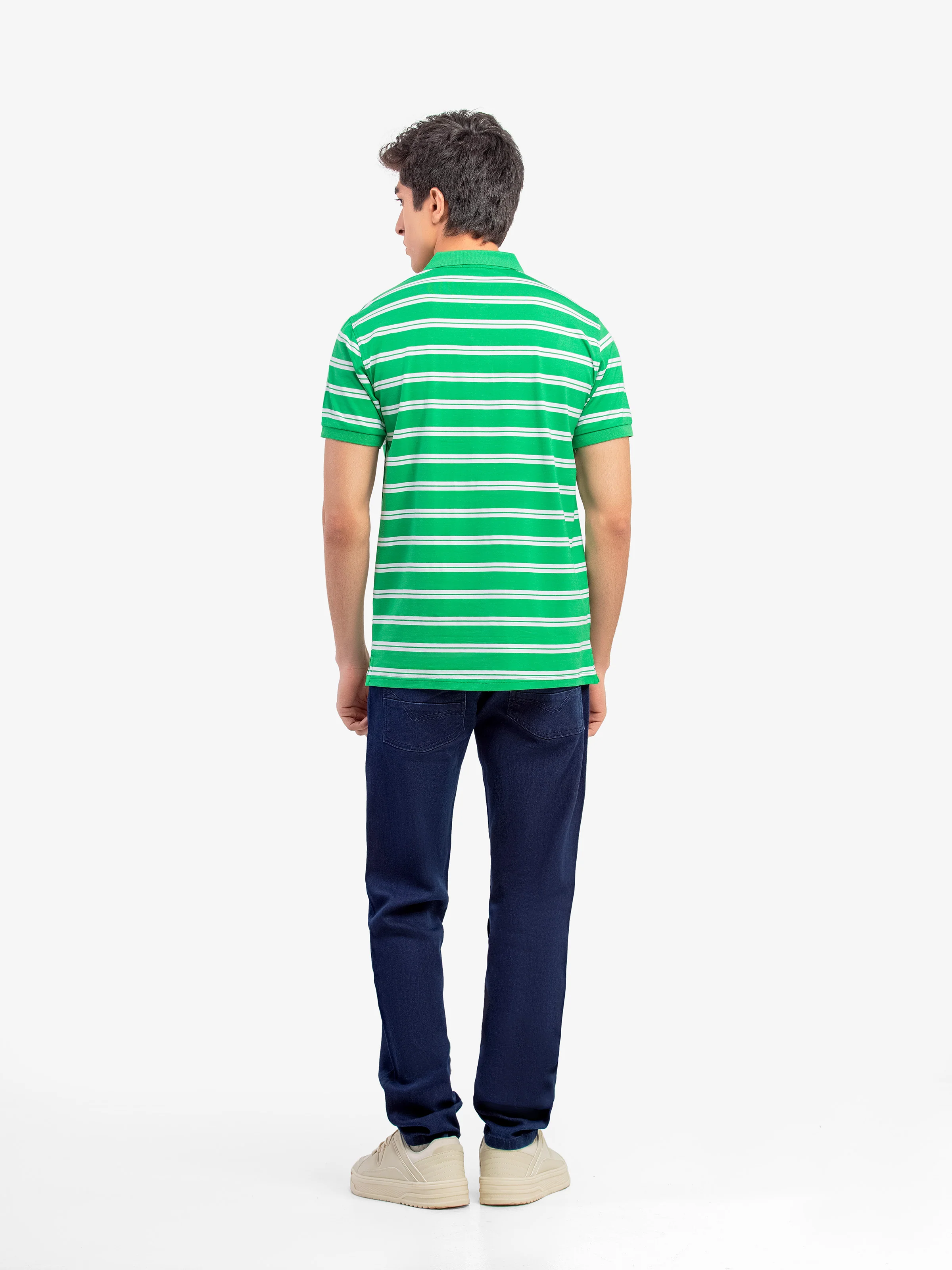 Men's White & Green Polo Shirt - EMTPS5-108 - Image 5