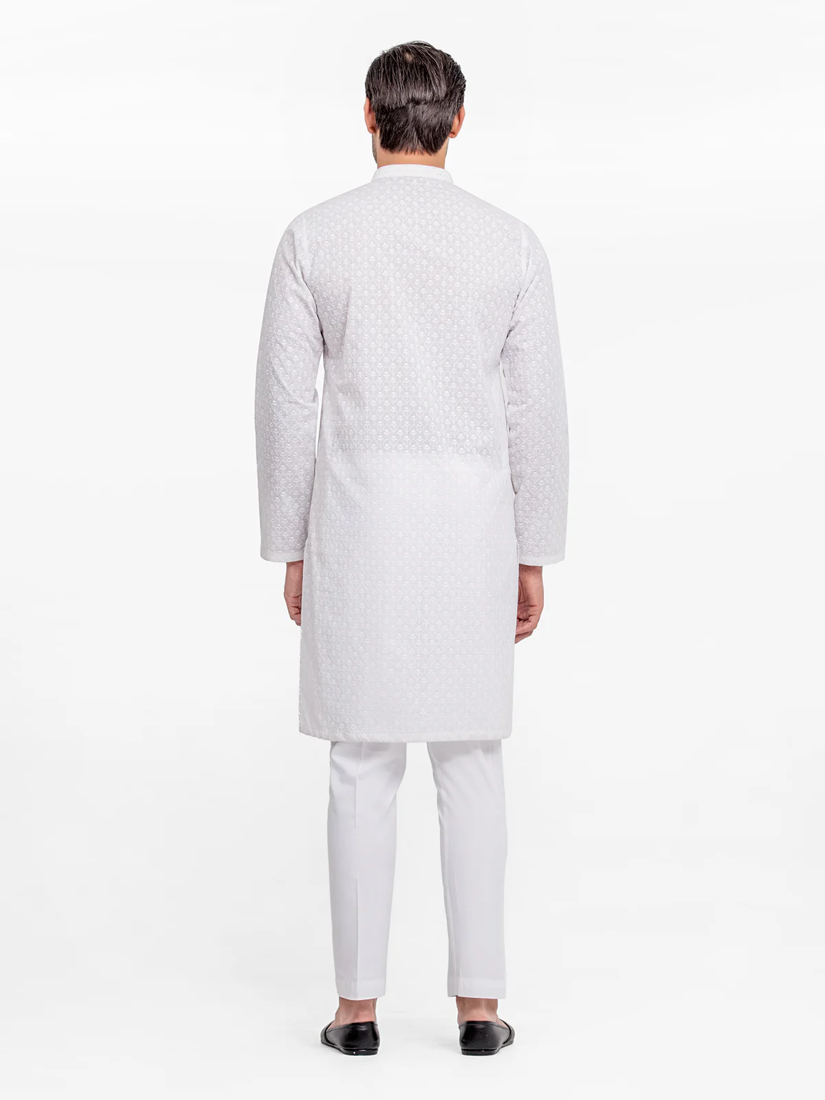 Men's White Kurta - EMTK24-99426 - Image 5