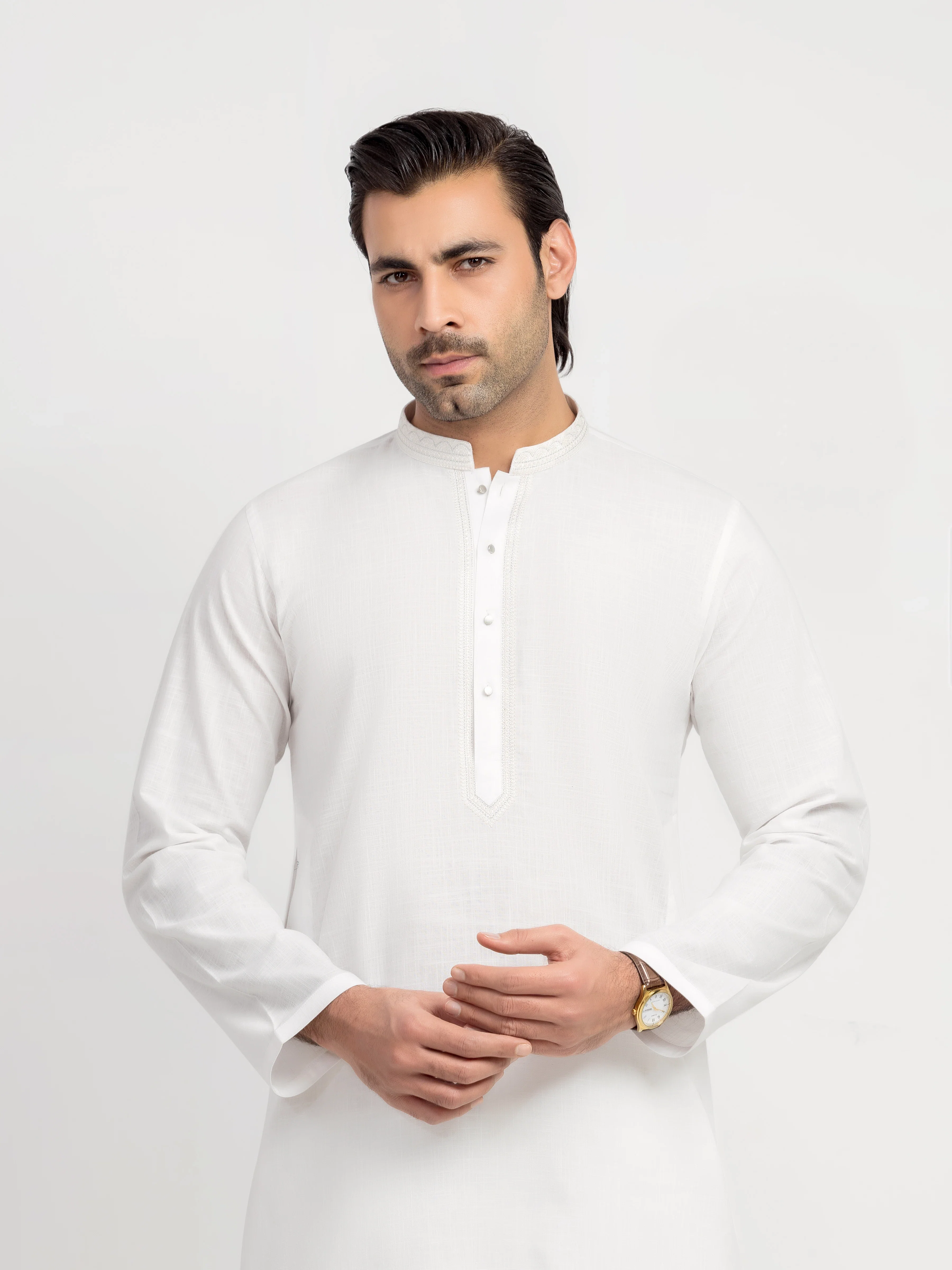 Men's White Kurta Pajama - EMTKPT6-103 - Image 2