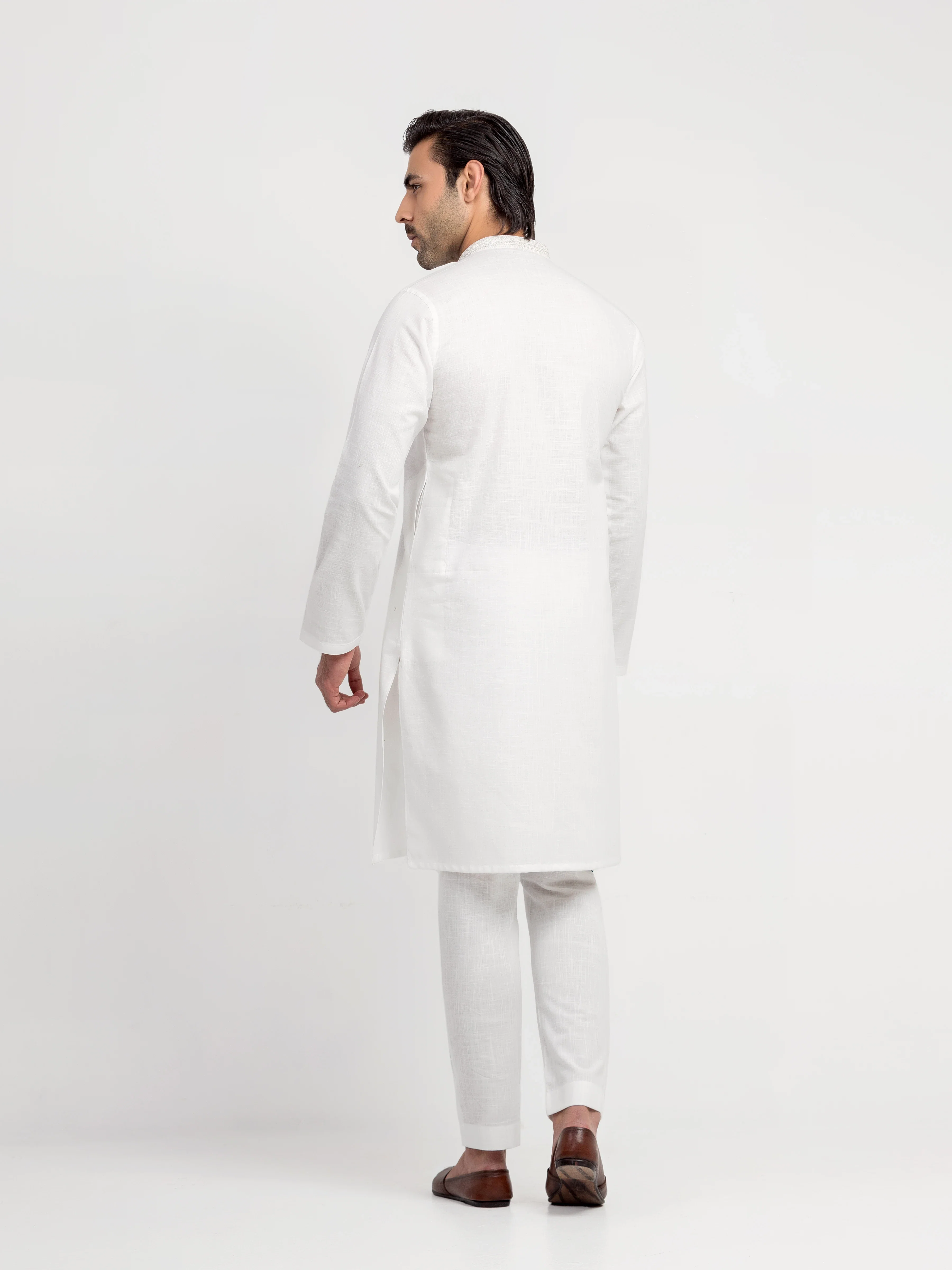 Men's White Kurta Pajama - EMTKPT6-103 - Image 5