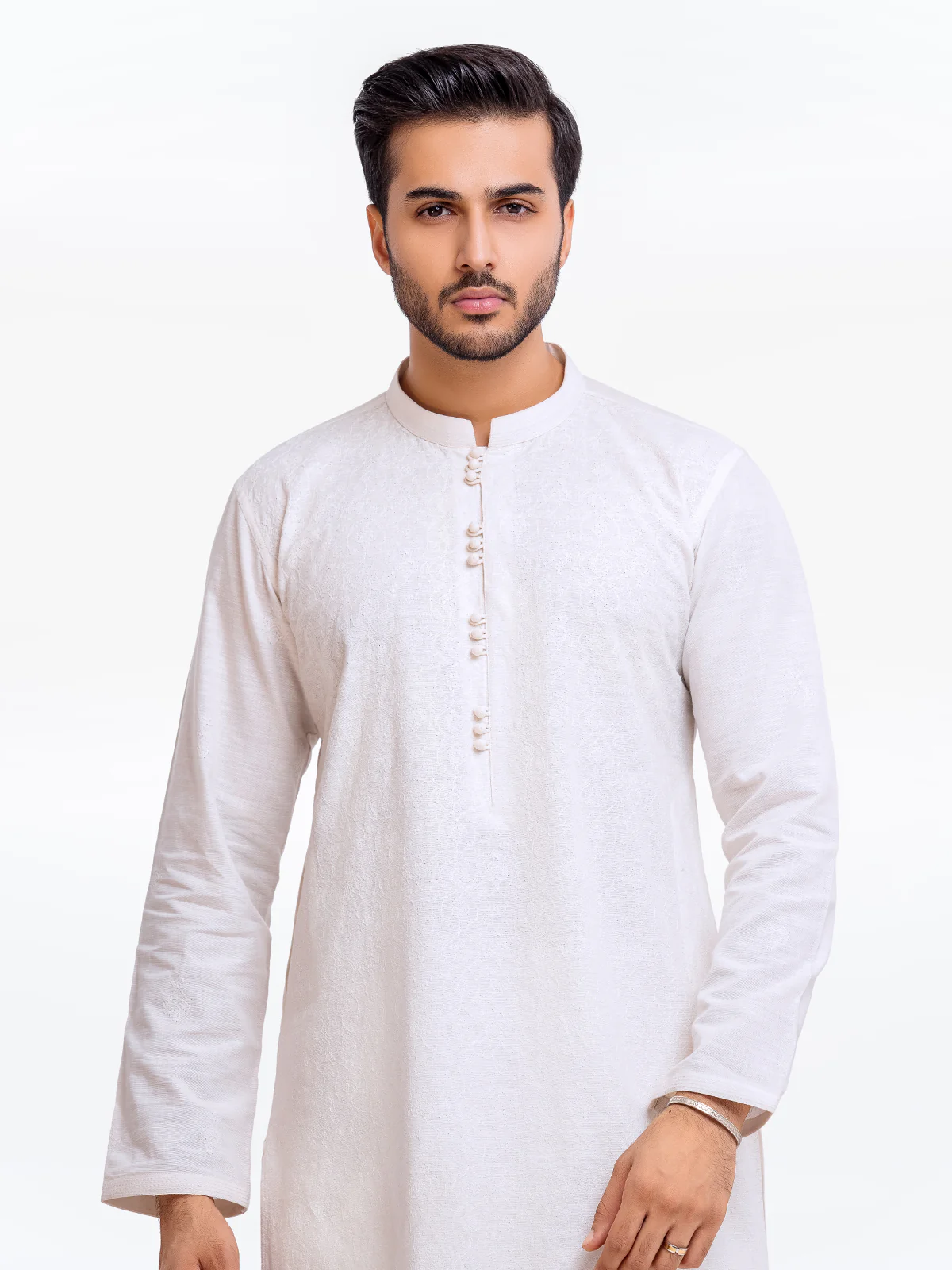 Men's White Kurta Pajama - EMTSC23-091 - Image 2