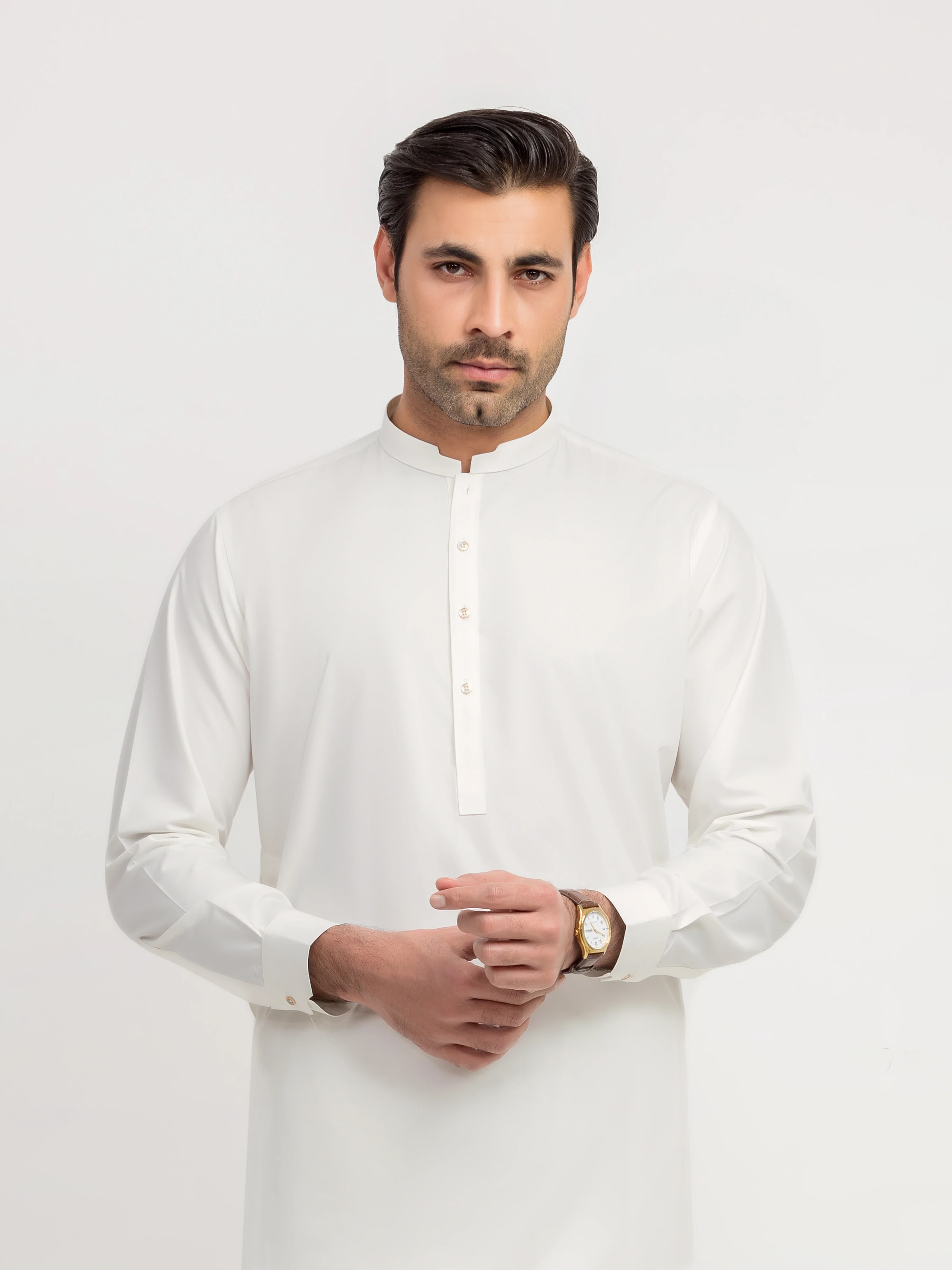 Men's White Shalwar Kameez - EMTKS5-41200 - Image 2