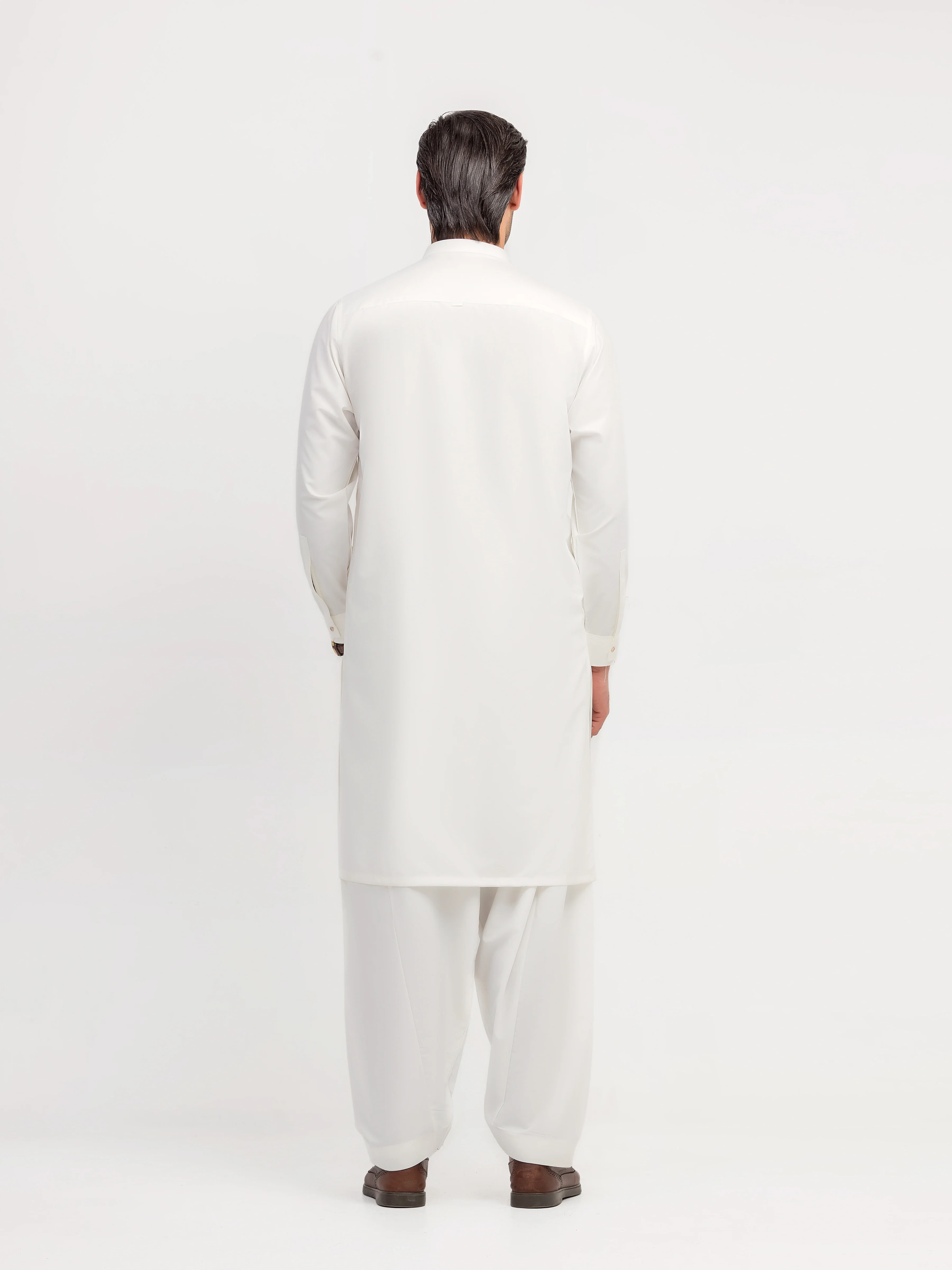 Men's White Shalwar Kameez - EMTKS5-41200 - Image 5
