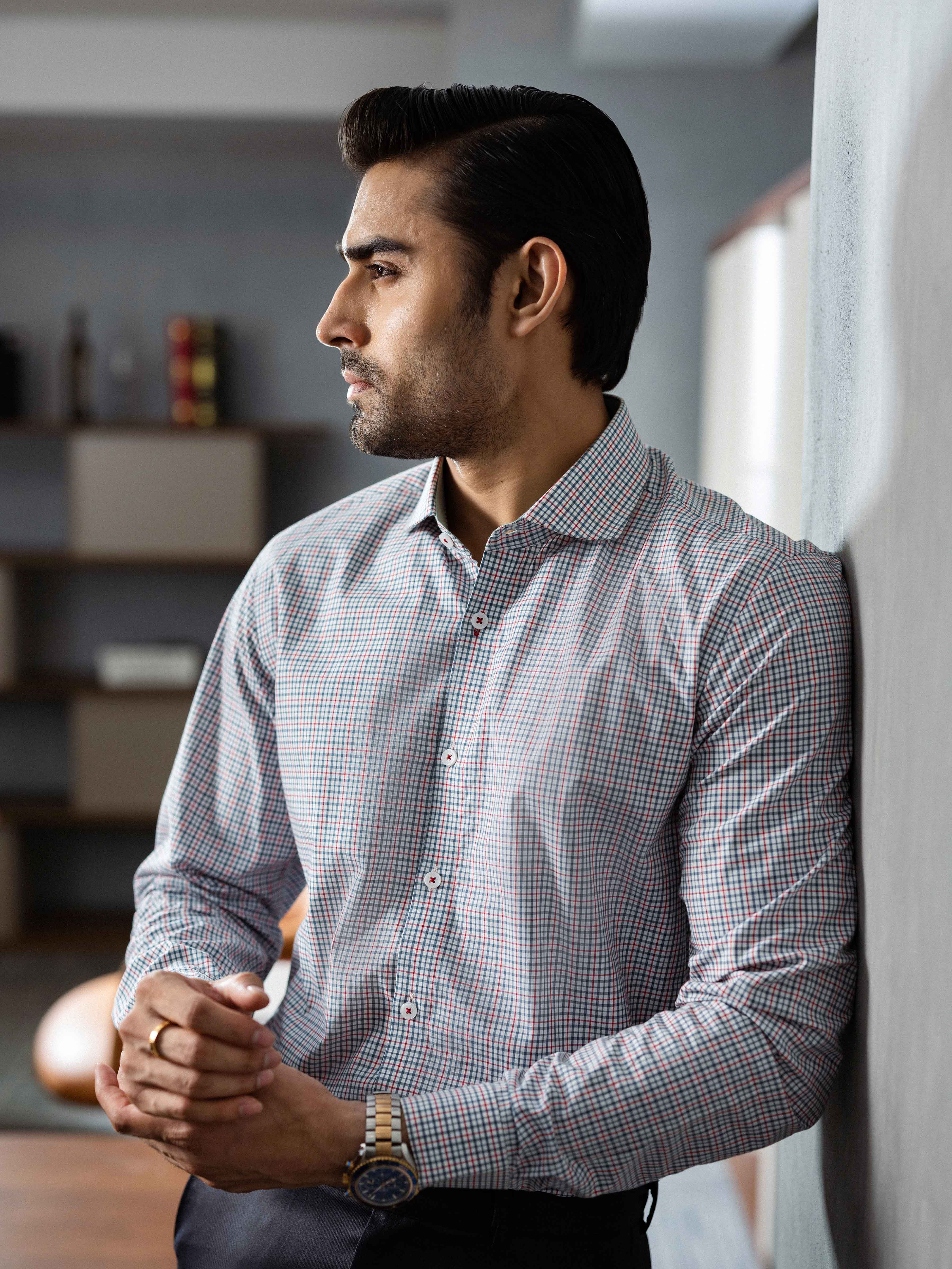 Men's White Multi Shirt - EMTSI5-50835 - Image 4