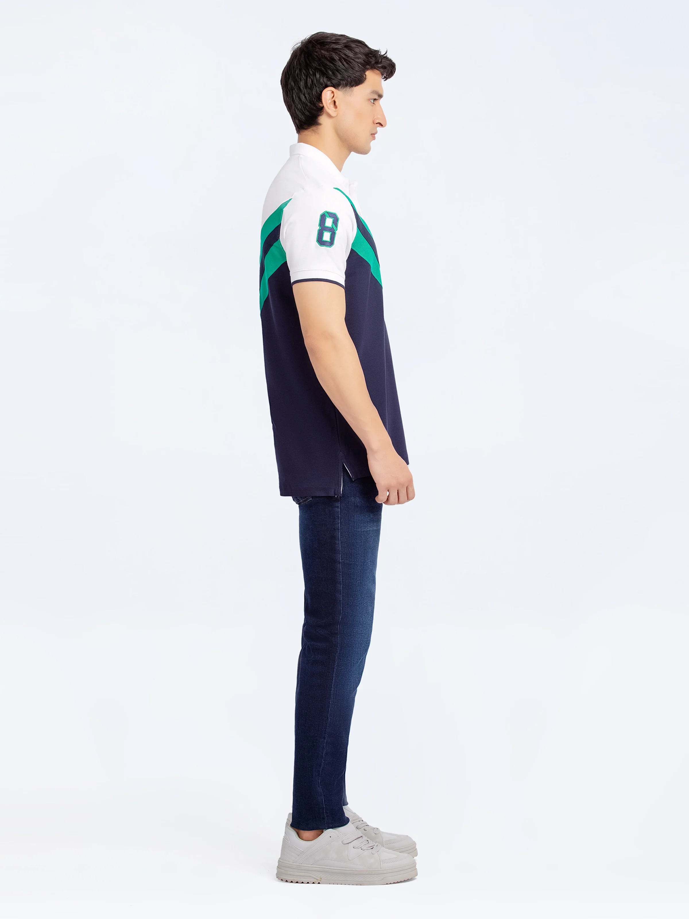 Men's White & Navy Polo Shirt - EMTPS24-046 - Image 3