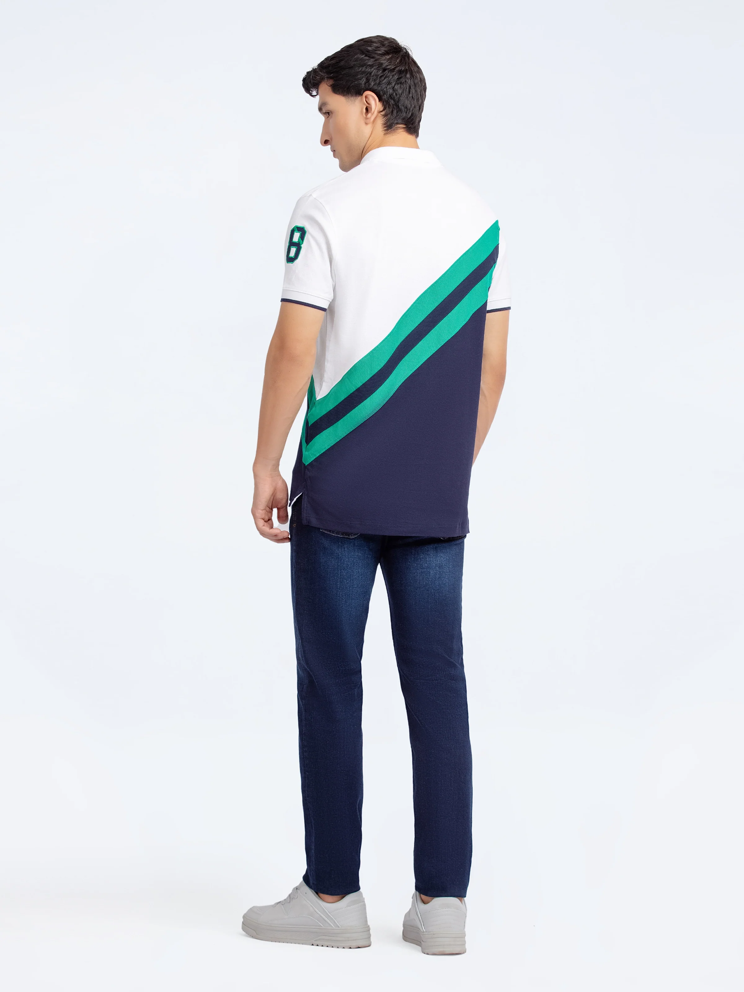 Men's White & Navy Polo Shirt - EMTPS24-046 - Image 5