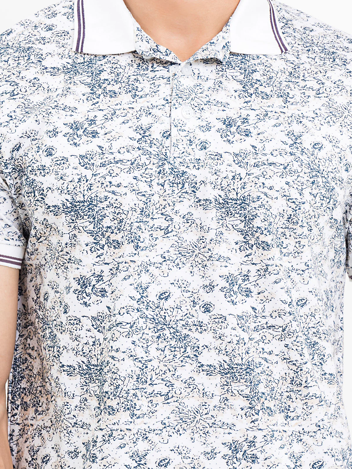 Men's White Polo Shirt - EMTPS23-027 - Image 3