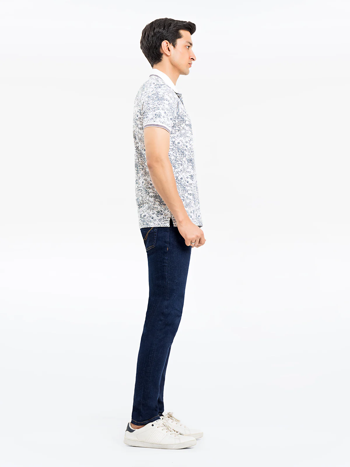 Men's White Polo Shirt - EMTPS23-027 - Image 4