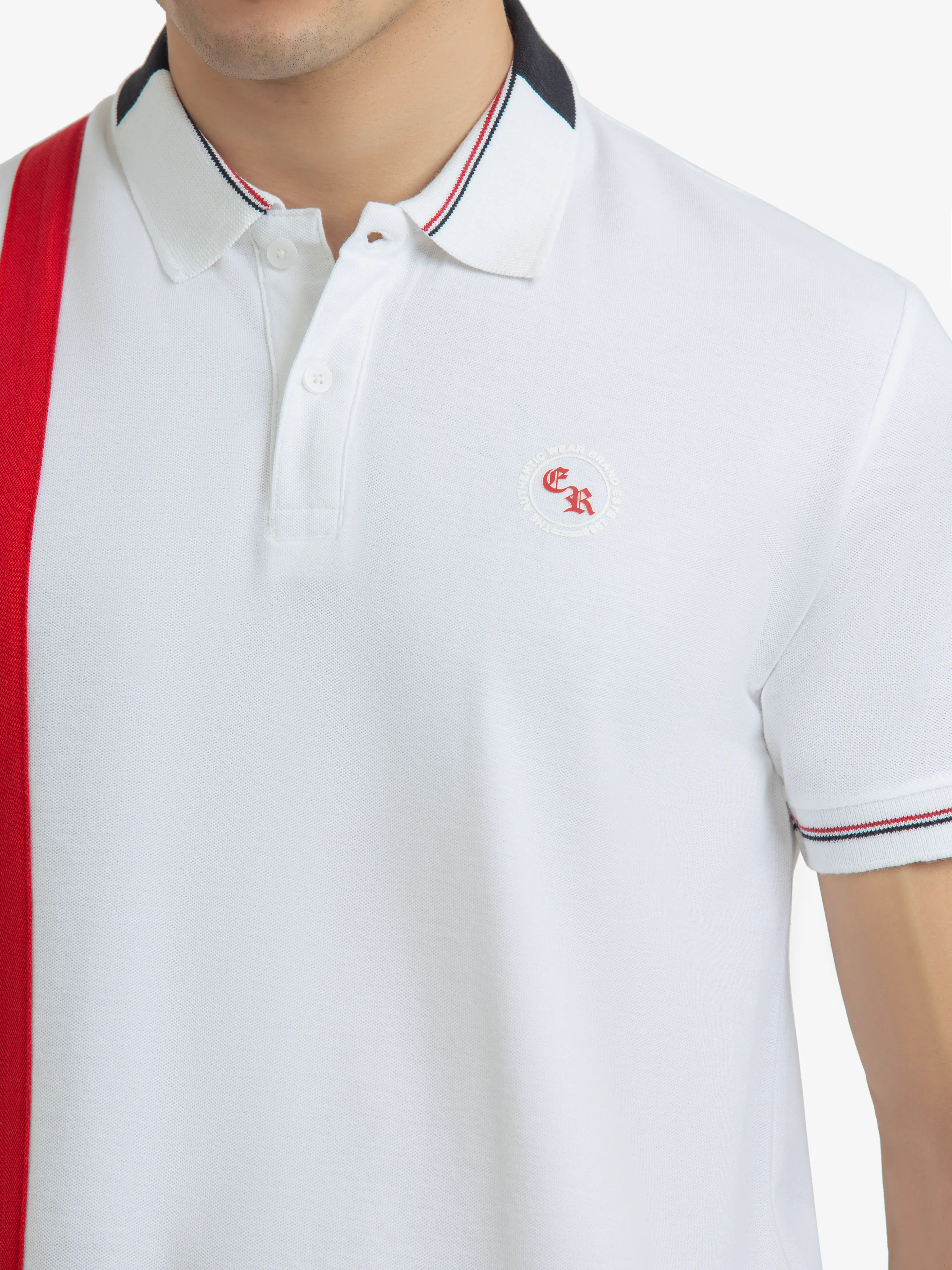Men's White Polo Shirt - EMTPS24-010 - Image 3
