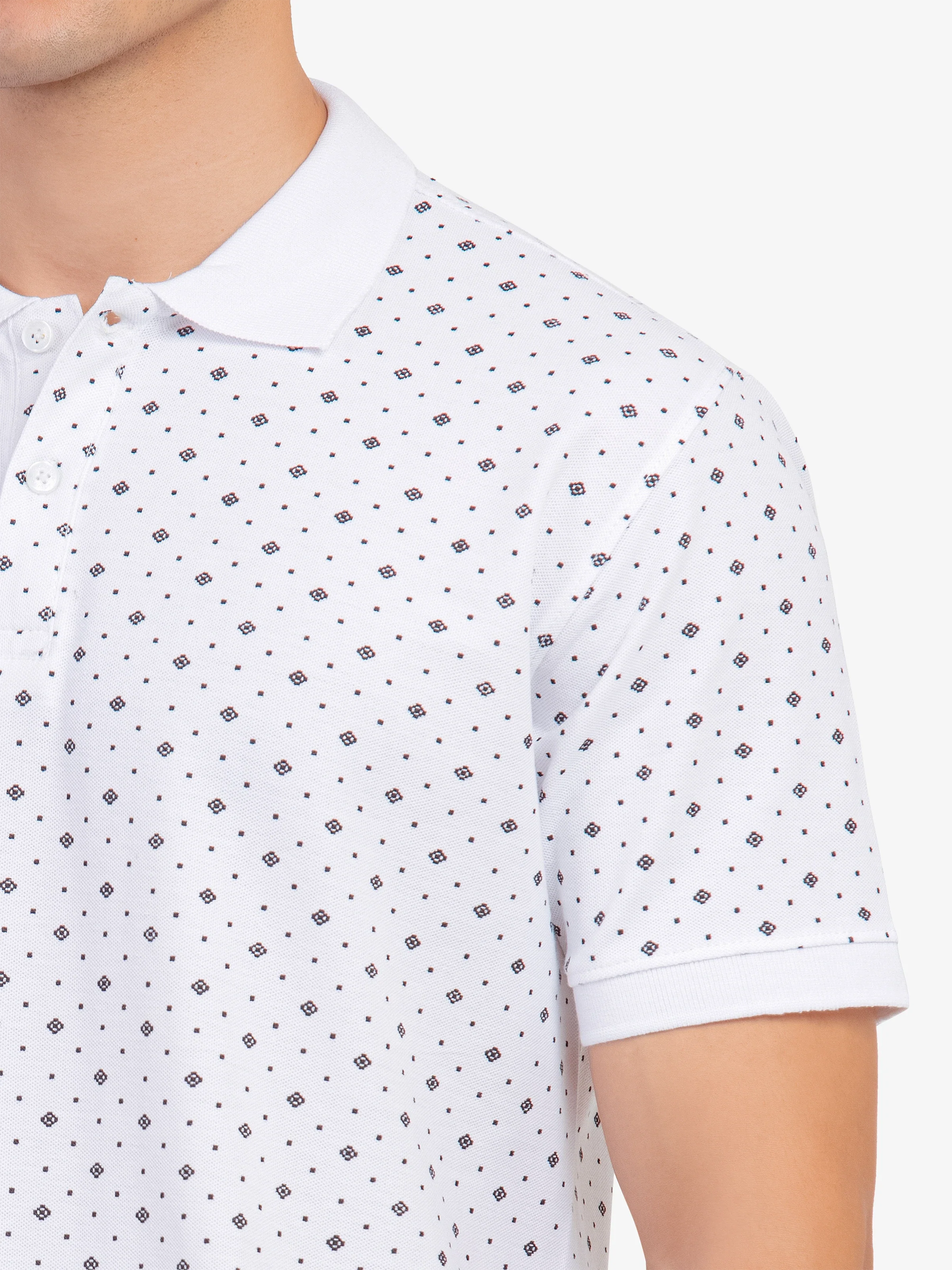 Men's White Polo Shirt - EMTPS5-018 - Image 3