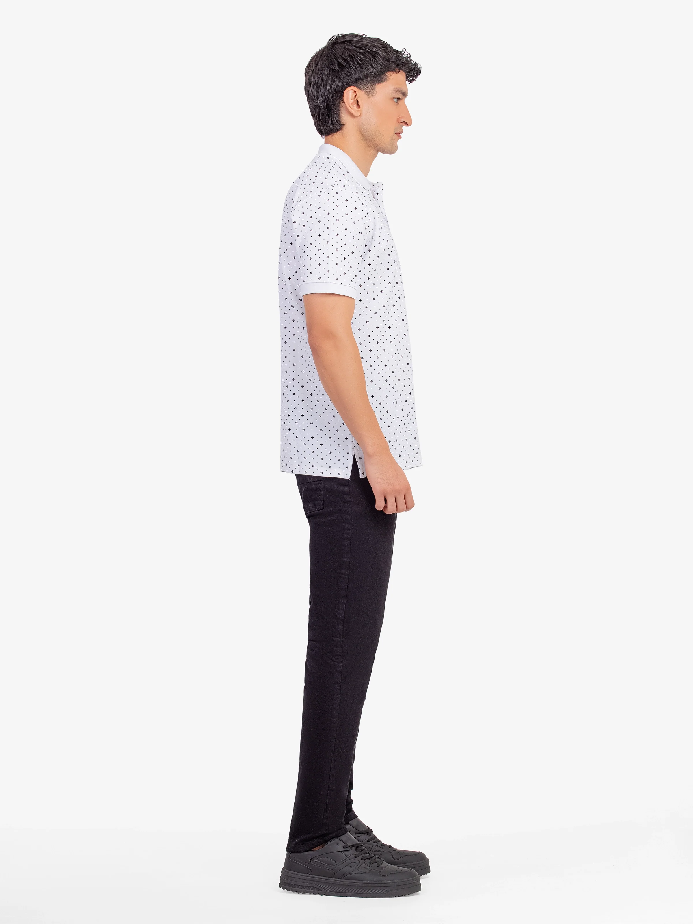Men's White Polo Shirt - EMTPS5-018 - Image 4