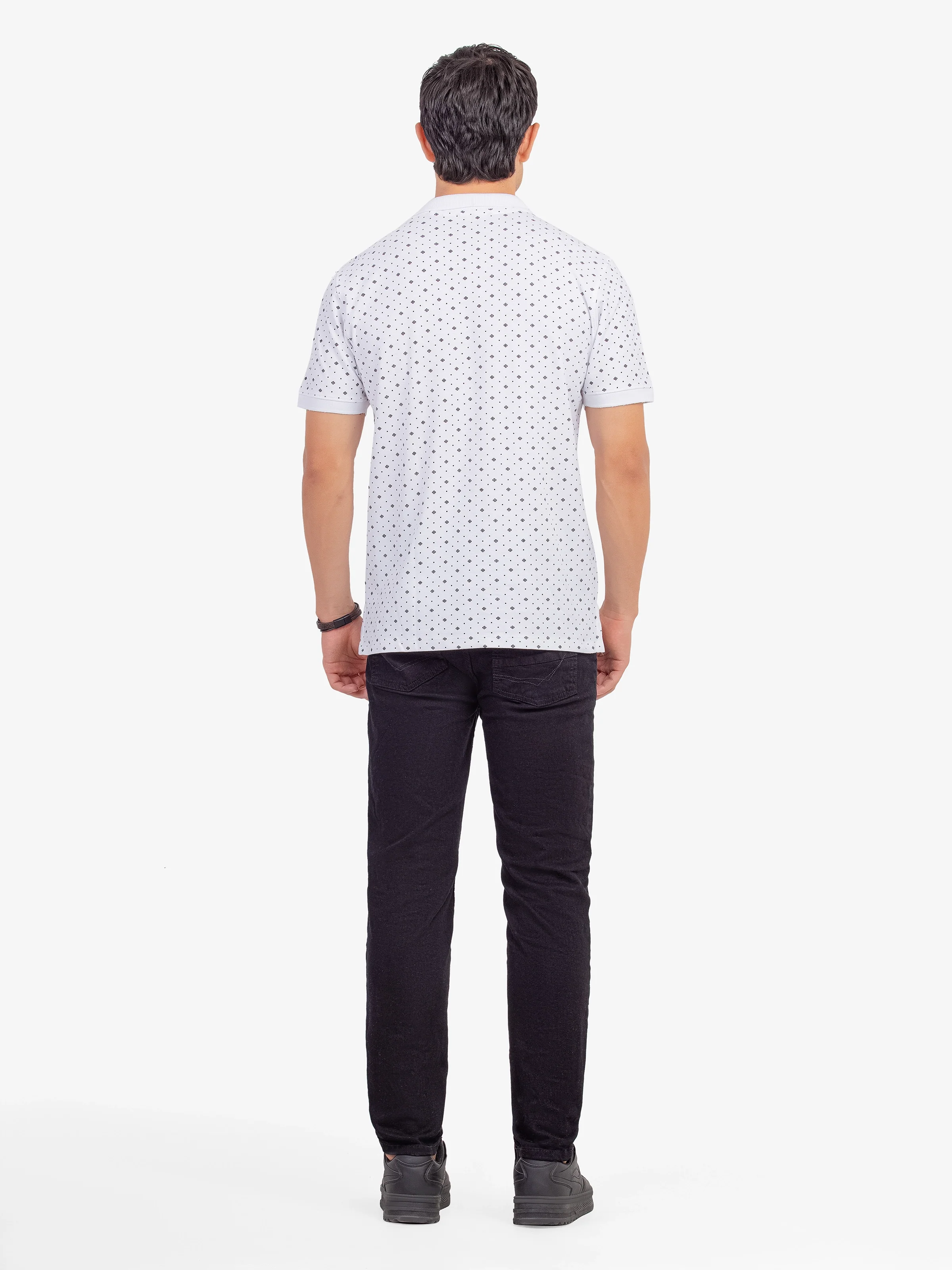 Men's White Polo Shirt - EMTPS5-018 - Image 5