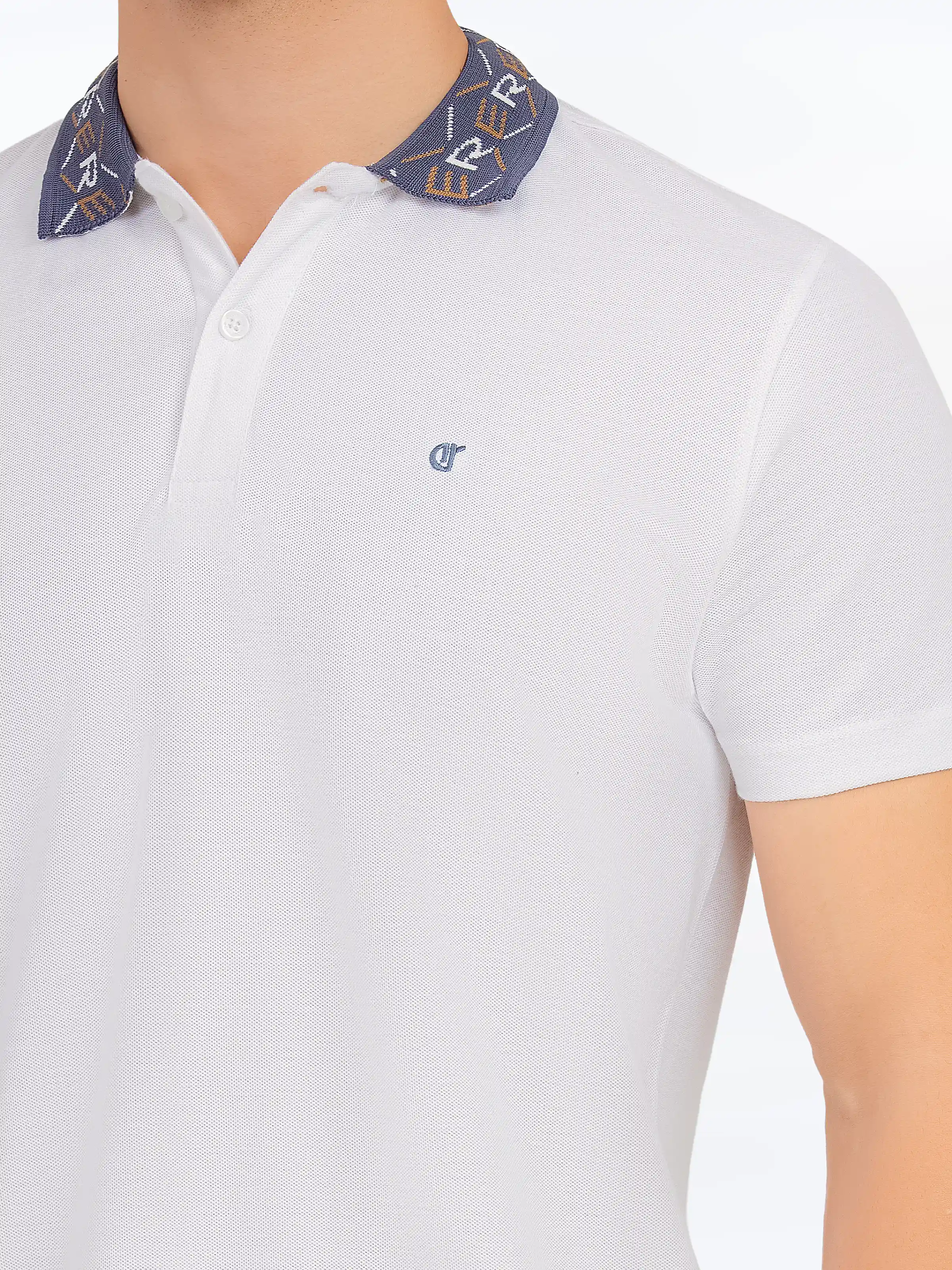 Men's White Polo Shirt - EMTPS5-075 - Image 3