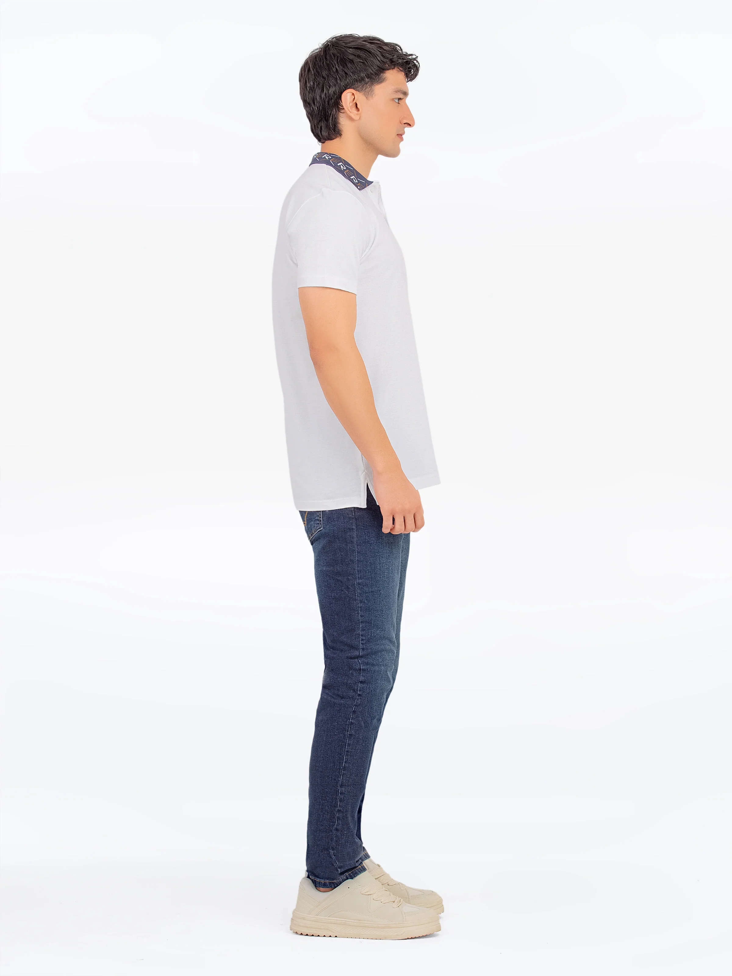 Men's White Polo Shirt - EMTPS5-075 - Image 4