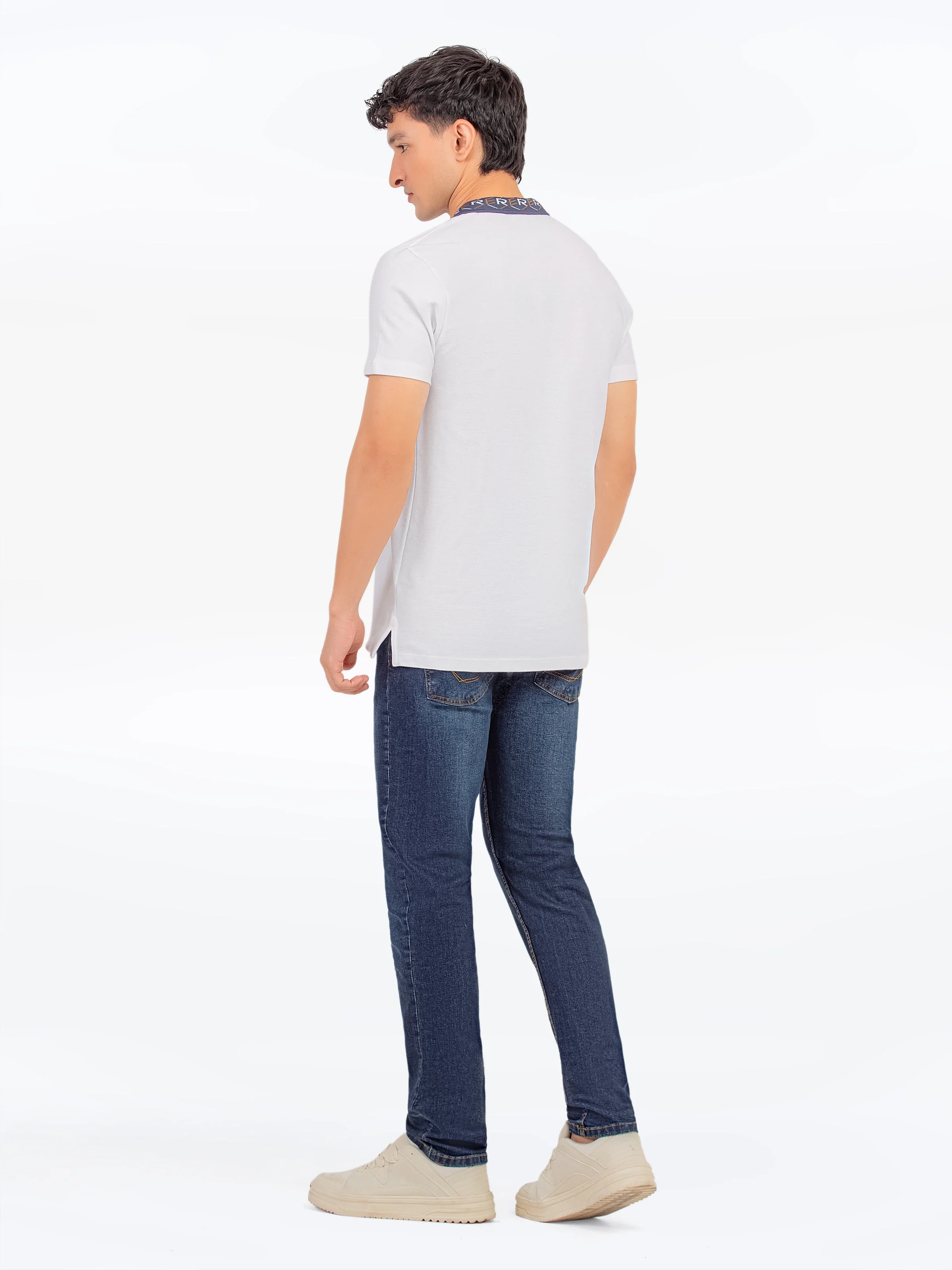 Men's White Polo Shirt - EMTPS5-075 - Image 5