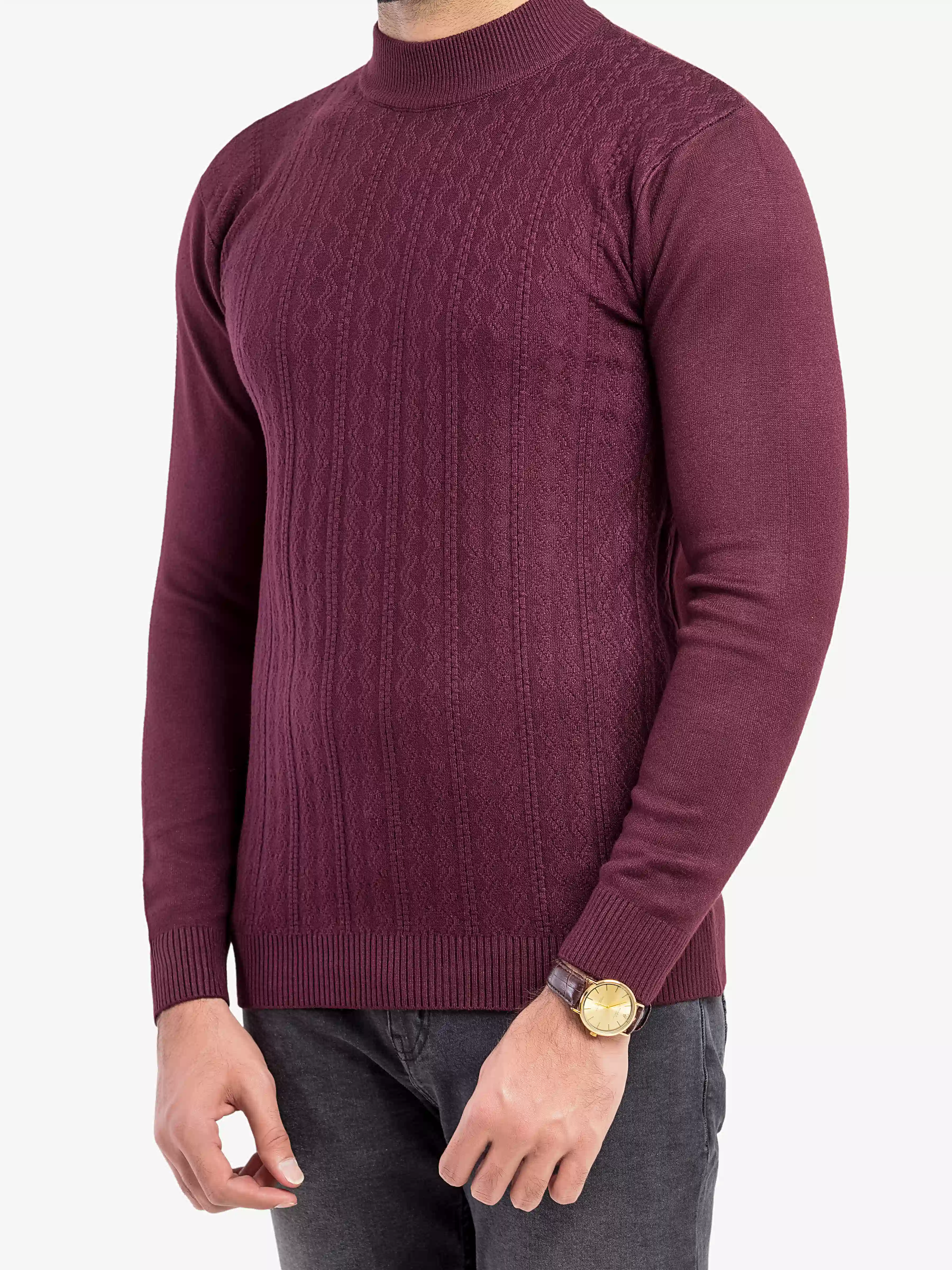 Men's Wine Sweater - EMTSWT5-007 - Image 2