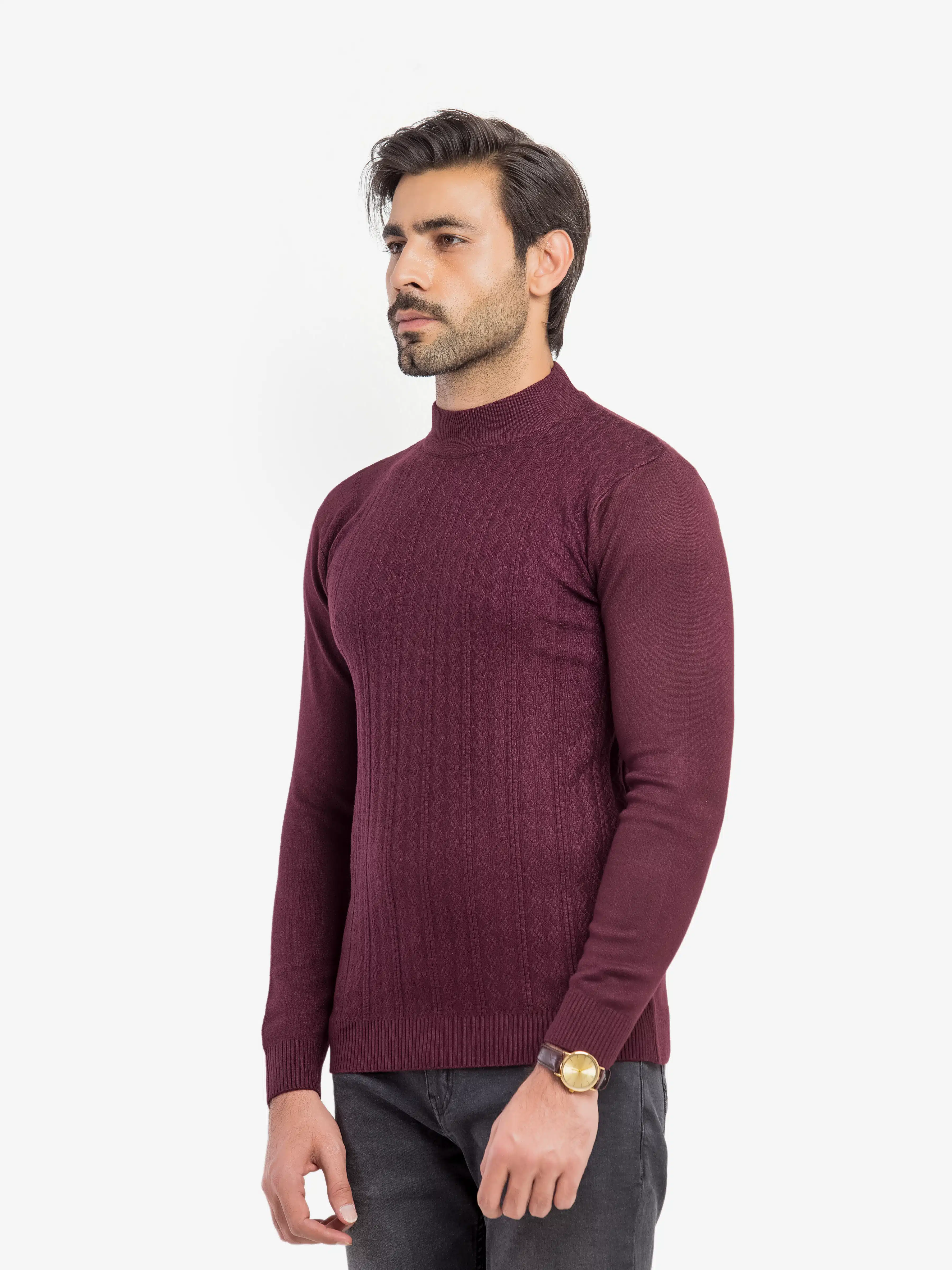 Men's Wine Sweater - EMTSWT5-007 - Image 4