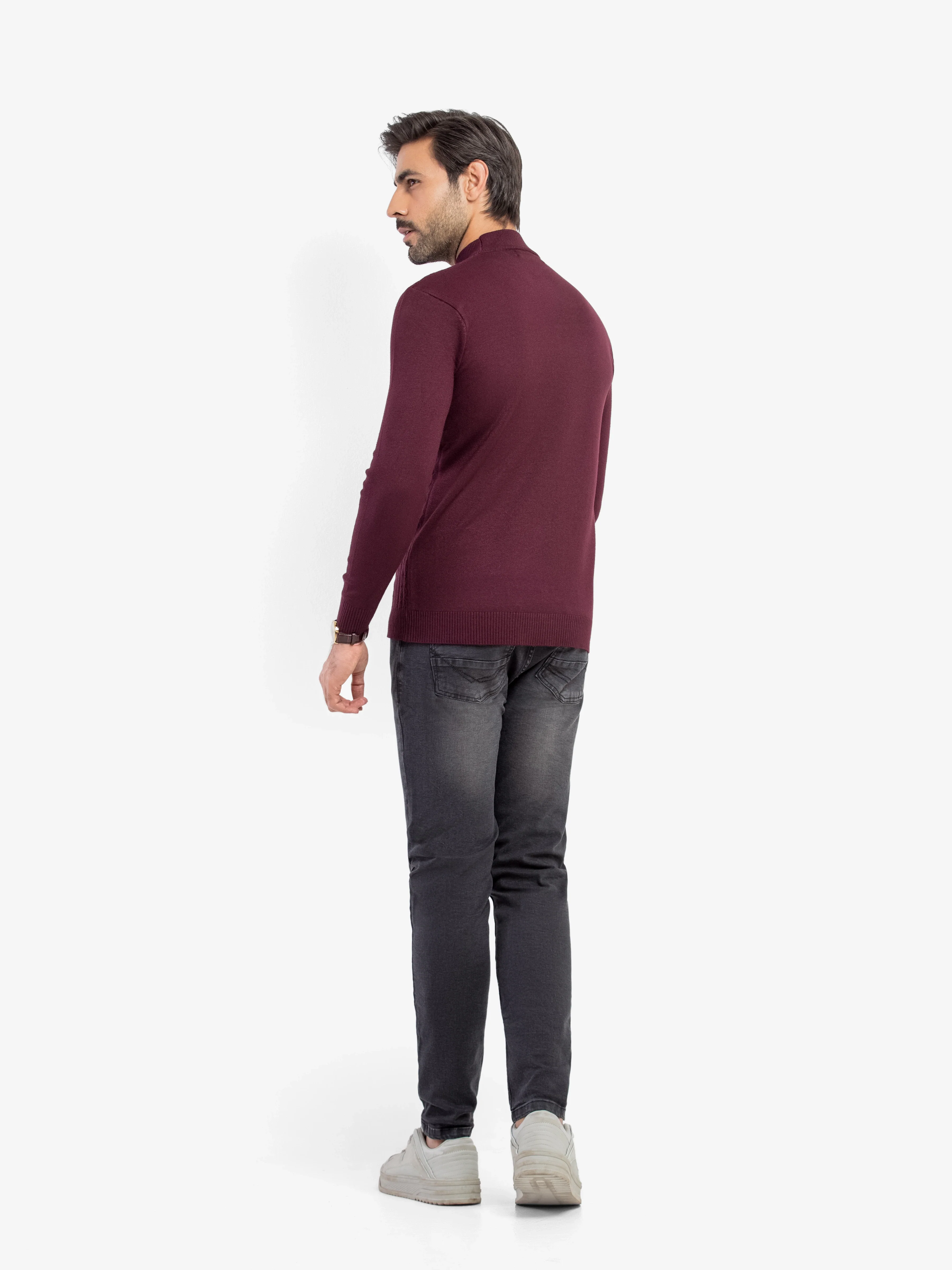 Men's Wine Sweater - EMTSWT5-007 - Image 6