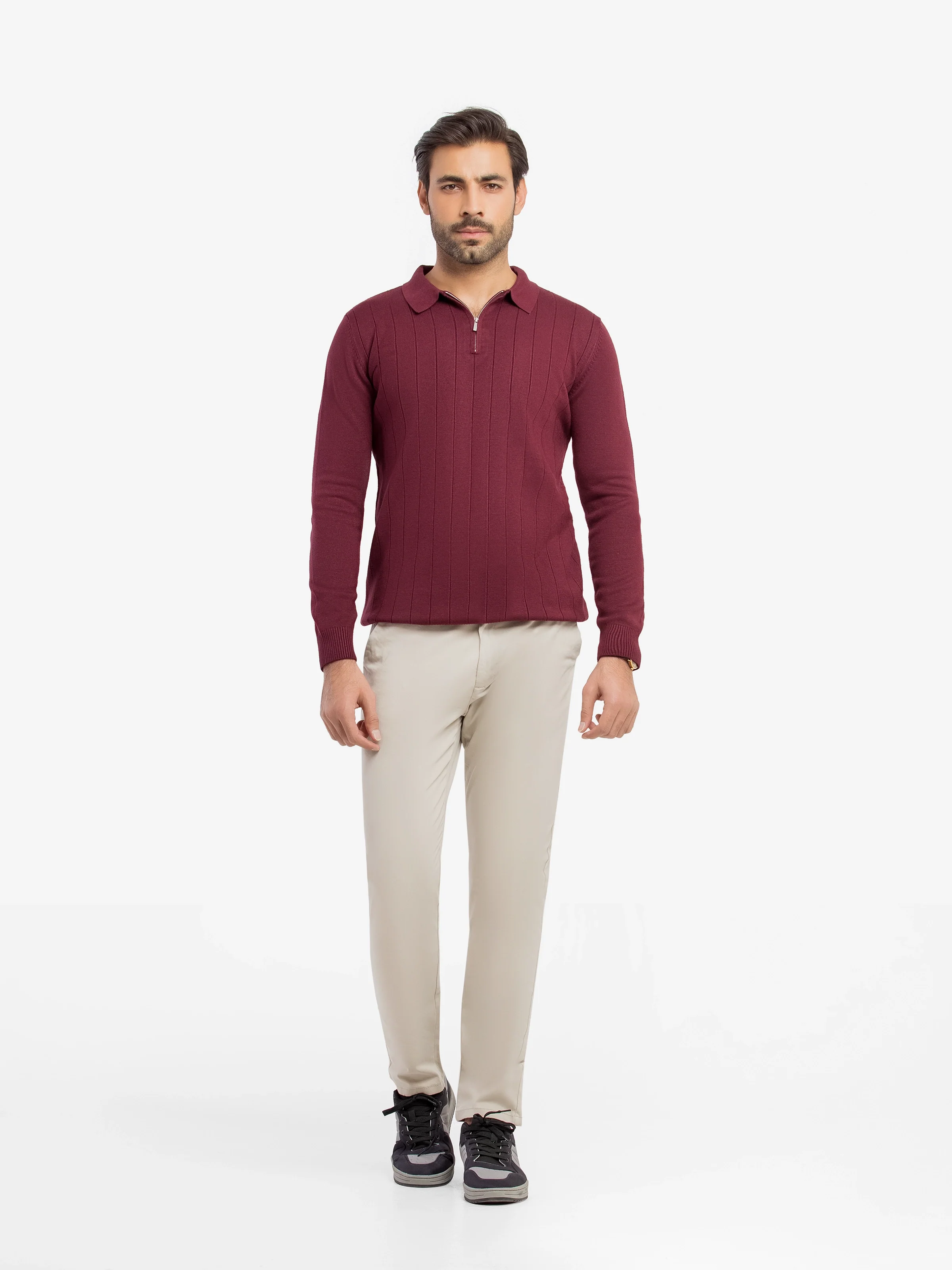 Men's Wine Sweater - EMTSWT5-032 - Image 3