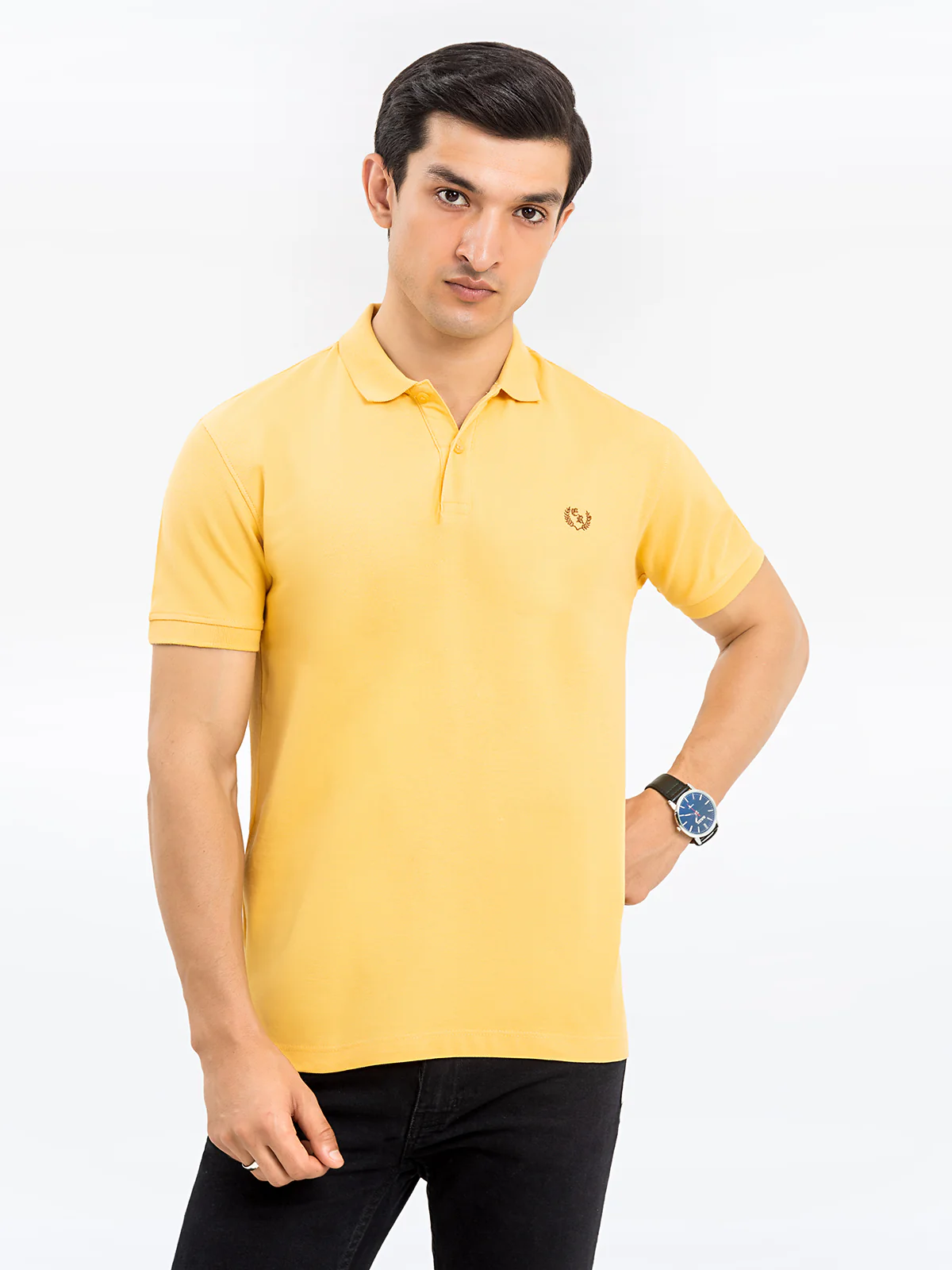 Men's Yellow Polo Shirt - EMTPS24-035 - Image 3