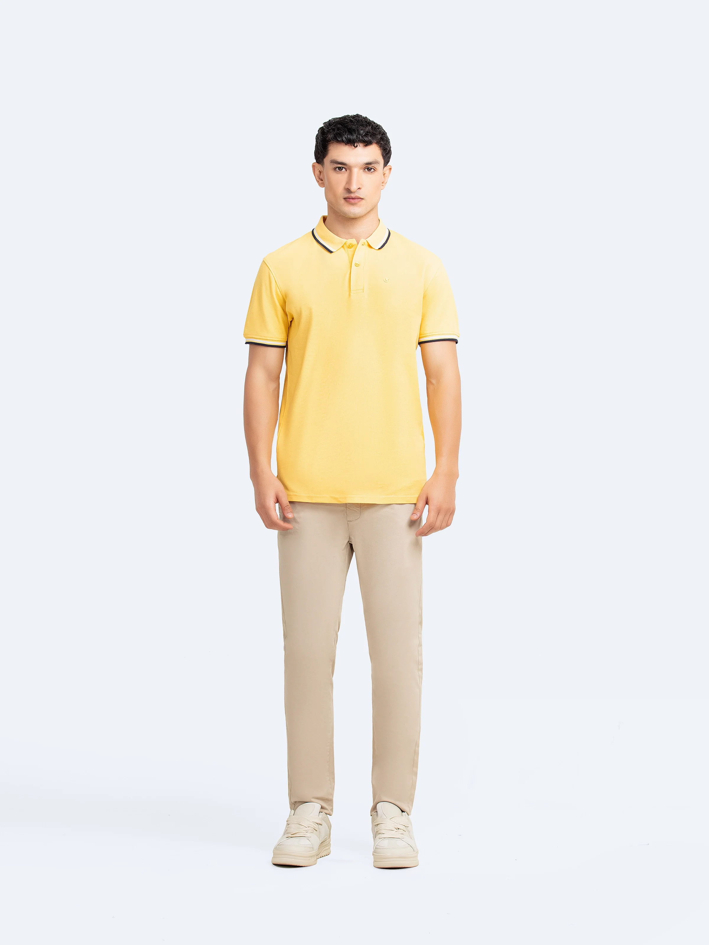 Men's Yellow Polo Shirt - EMTPS5-057 - Image 2