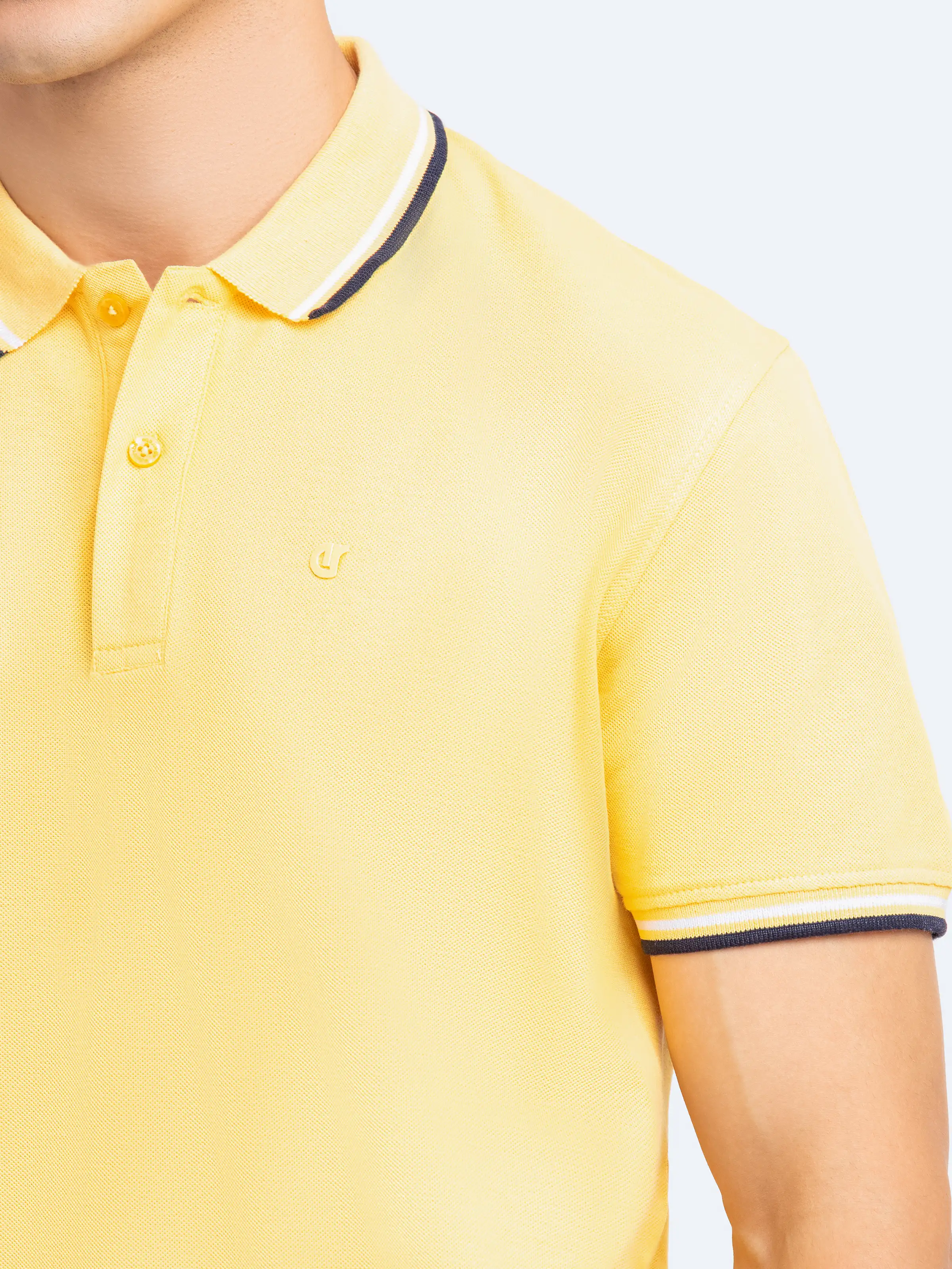 Men's Yellow Polo Shirt - EMTPS5-057 - Image 3