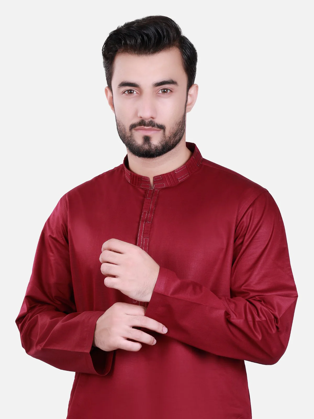 Men's Magenta Kurta - MTK-C16S-9309 - Image 2