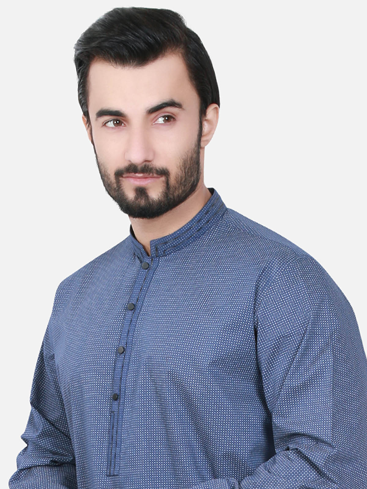Men's Blue Kurta - MTK-C17S-9377 - Image 2