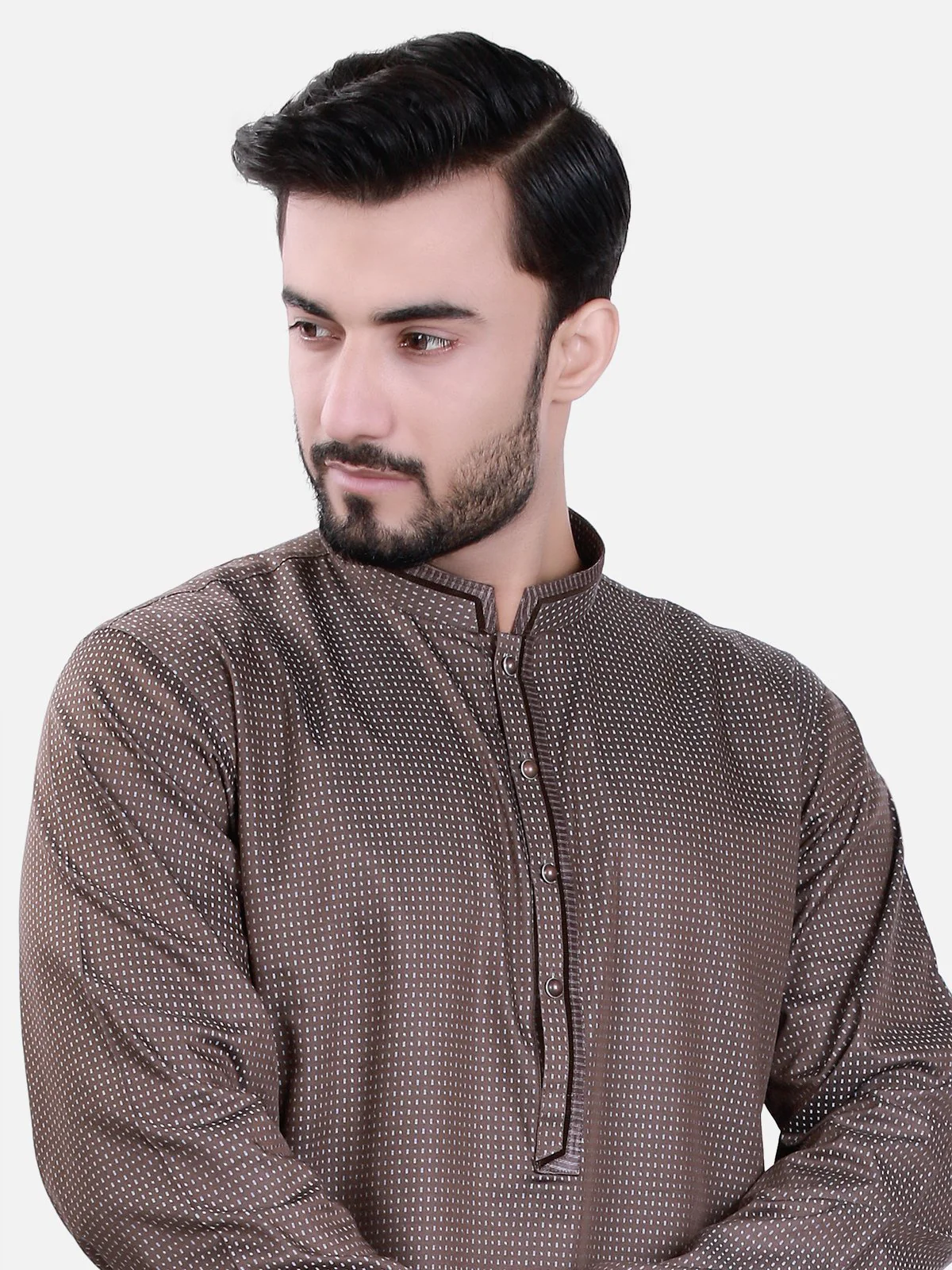 Men's Brown Kurta - MTK-C17S-9398 - Image 2