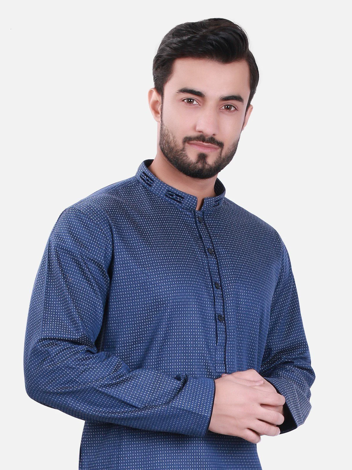 Men's Blue Kurta - MTK-C17S-9399 - Image 2