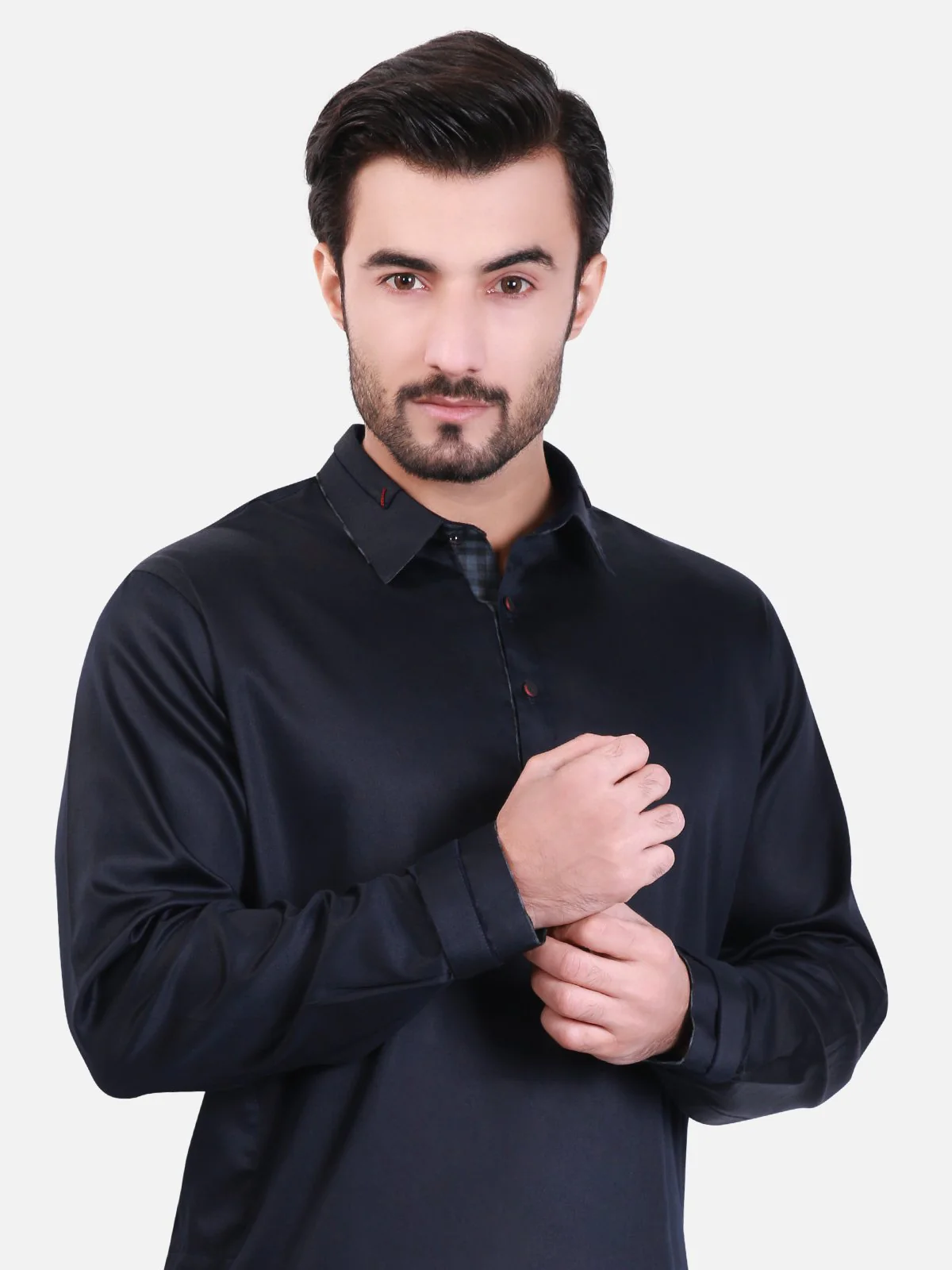 Men's Dark Blue Shalwar Kameez - MTKS-C17S-40456 - Image 2