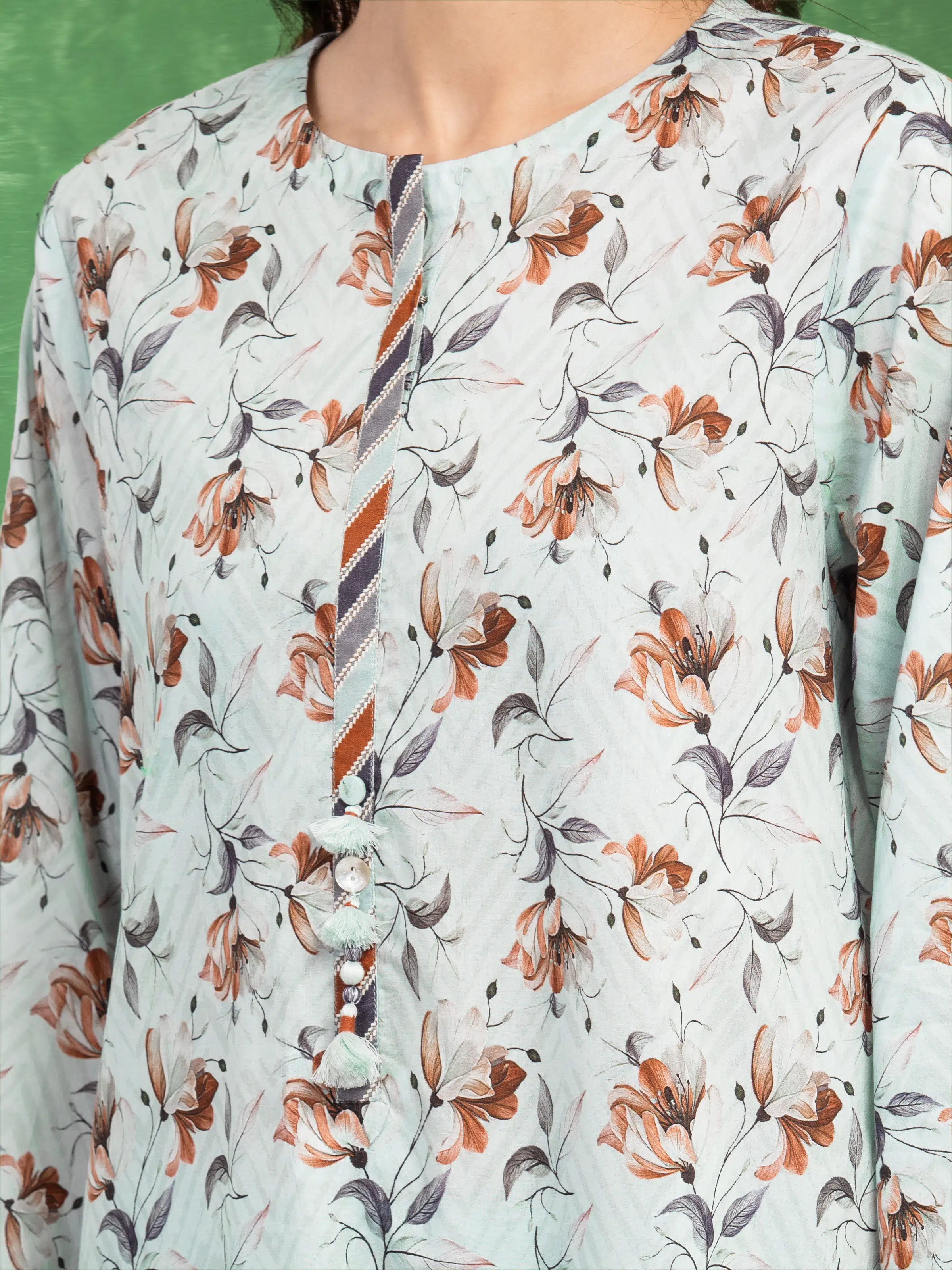 Unstitched Printed Lawn Shirt Trouser - EWU5A1-35701ST - Image 3
