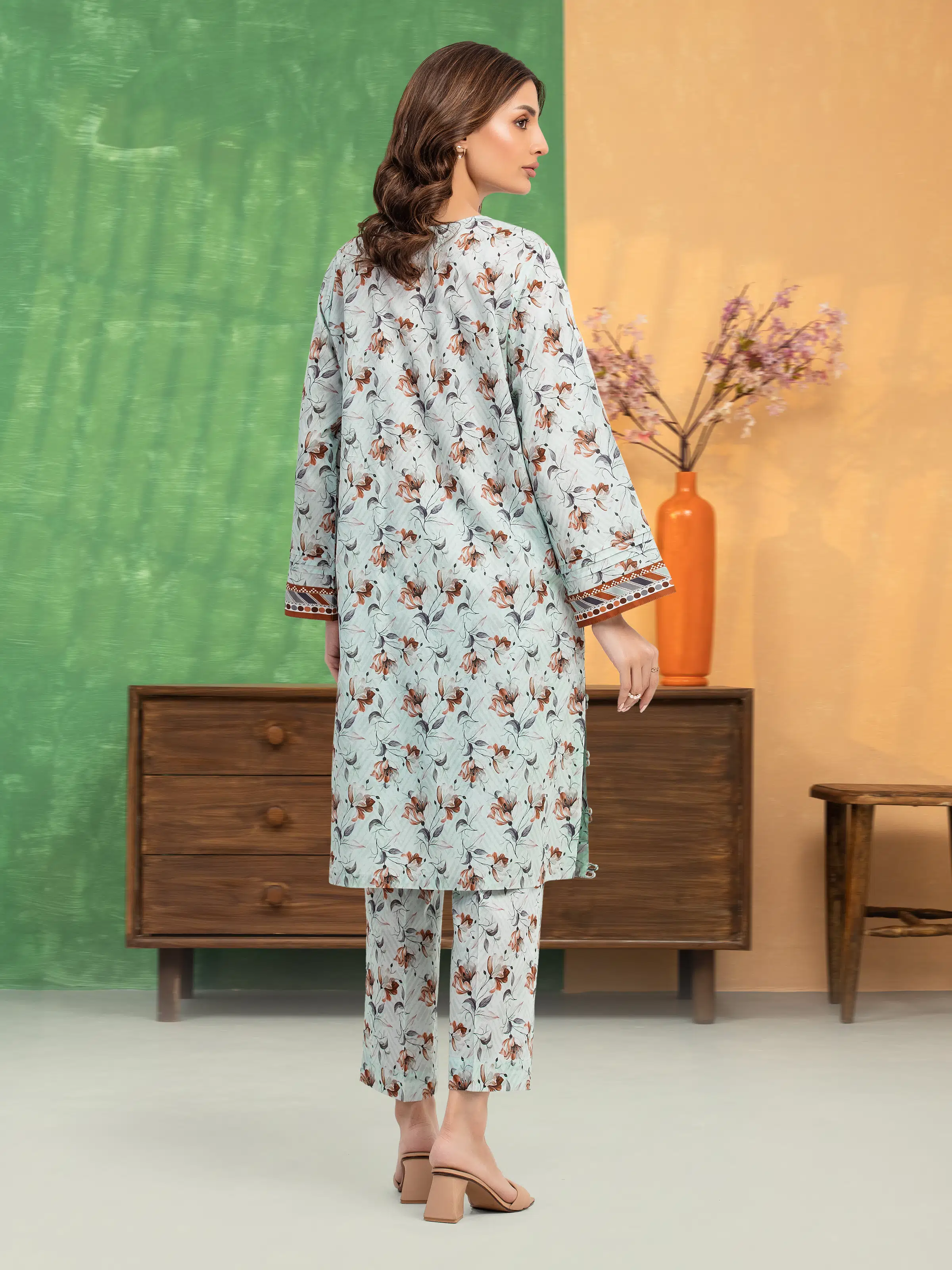Unstitched Printed Lawn Shirt Trouser - EWU5A1-35701ST - Image 5