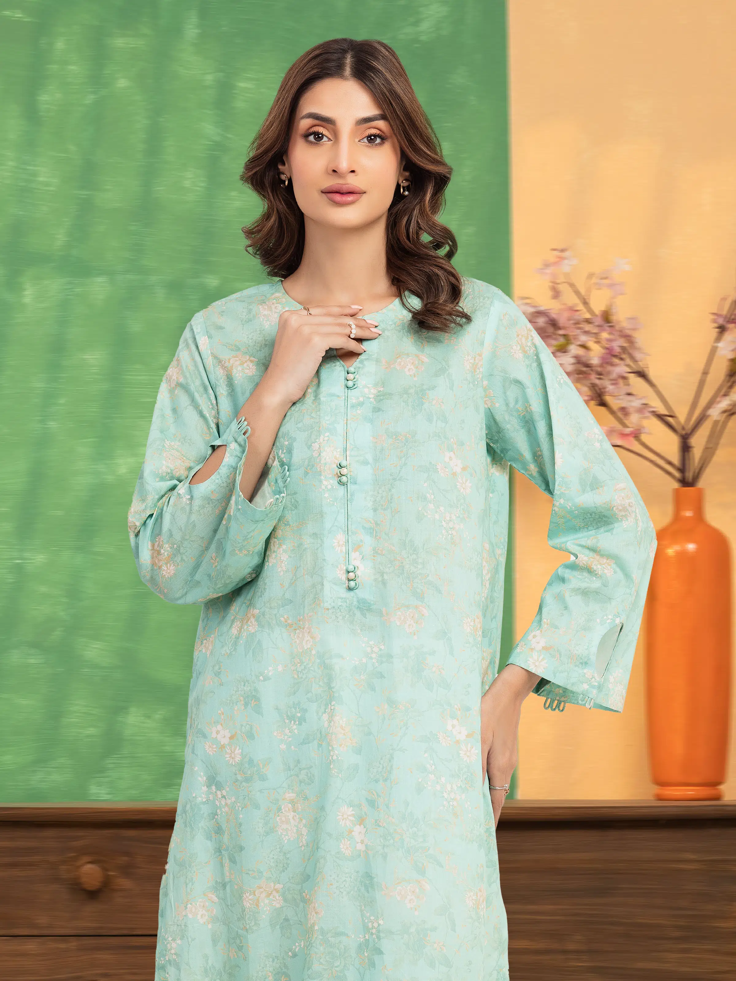 Unstitched Printed Lawn Shirt Trouser - EWU5A1-35691ST - Image 2
